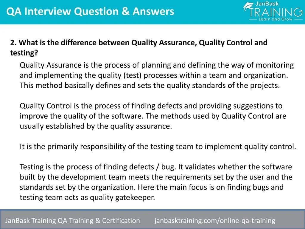 PPT Software Quality Assurance (QA) Testing Interview Questions