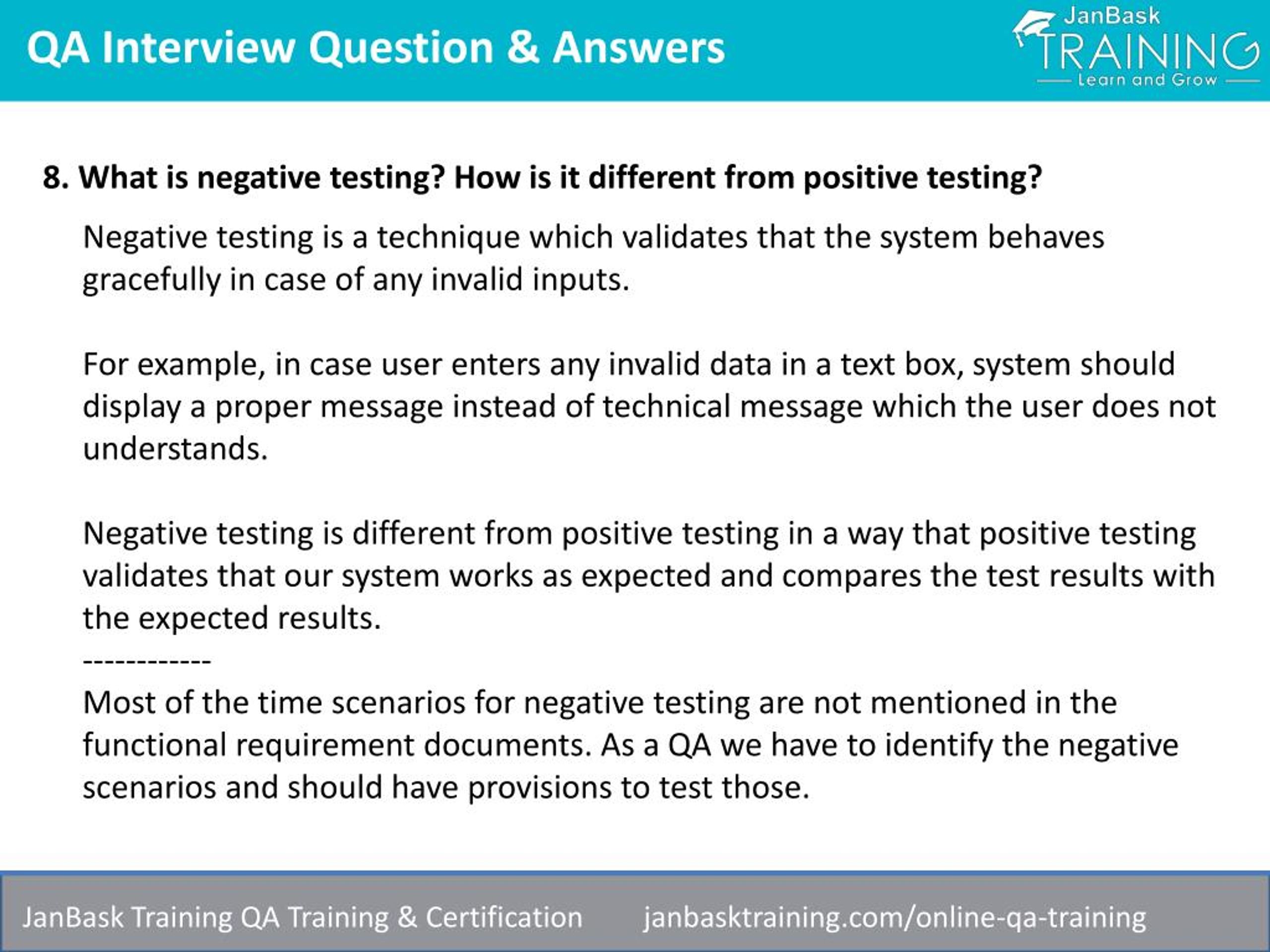 PPT Software Quality Assurance (QA) Testing Interview Questions