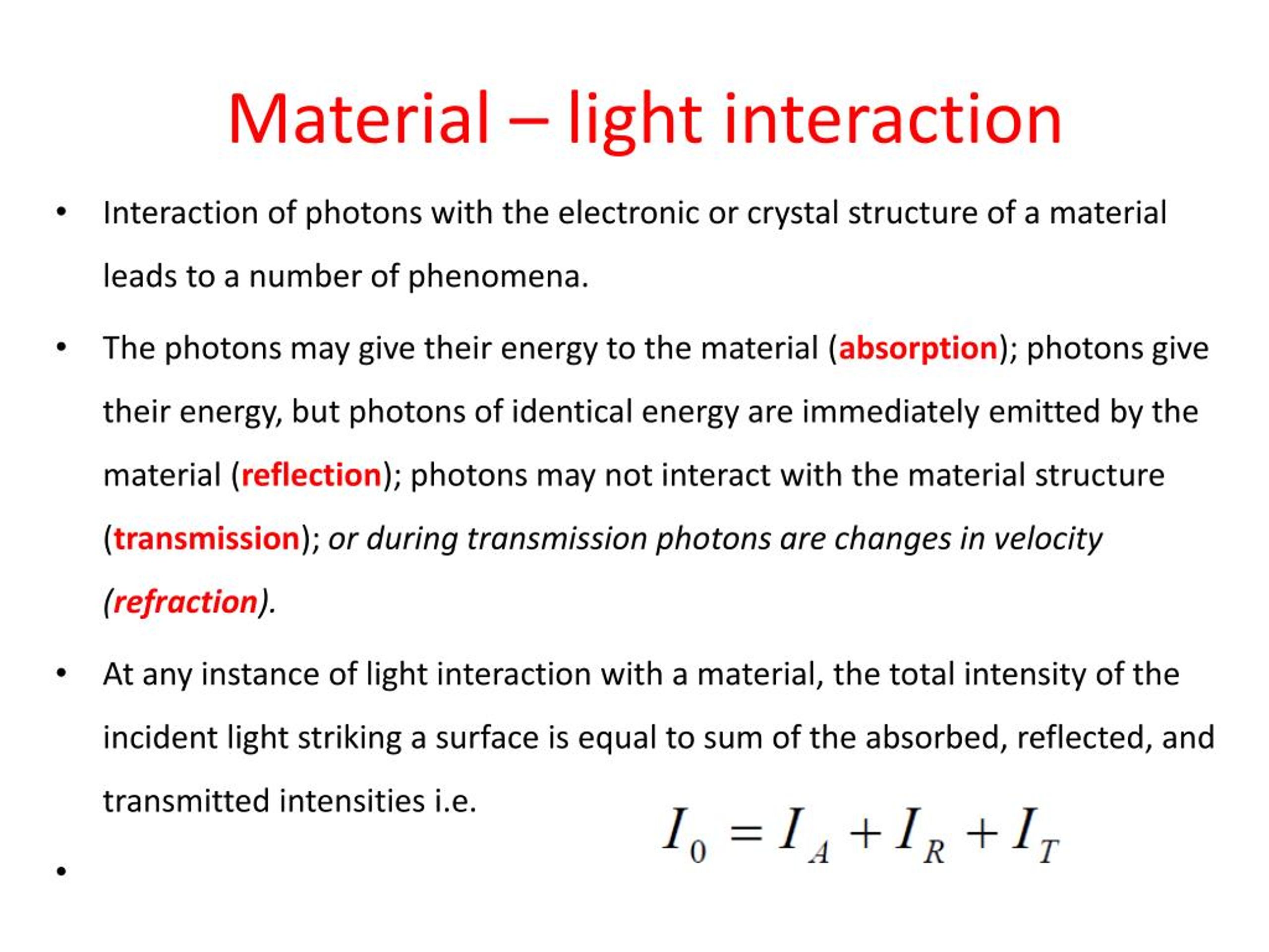 PPT Optical Properties of Materials PowerPoint Presentation, free