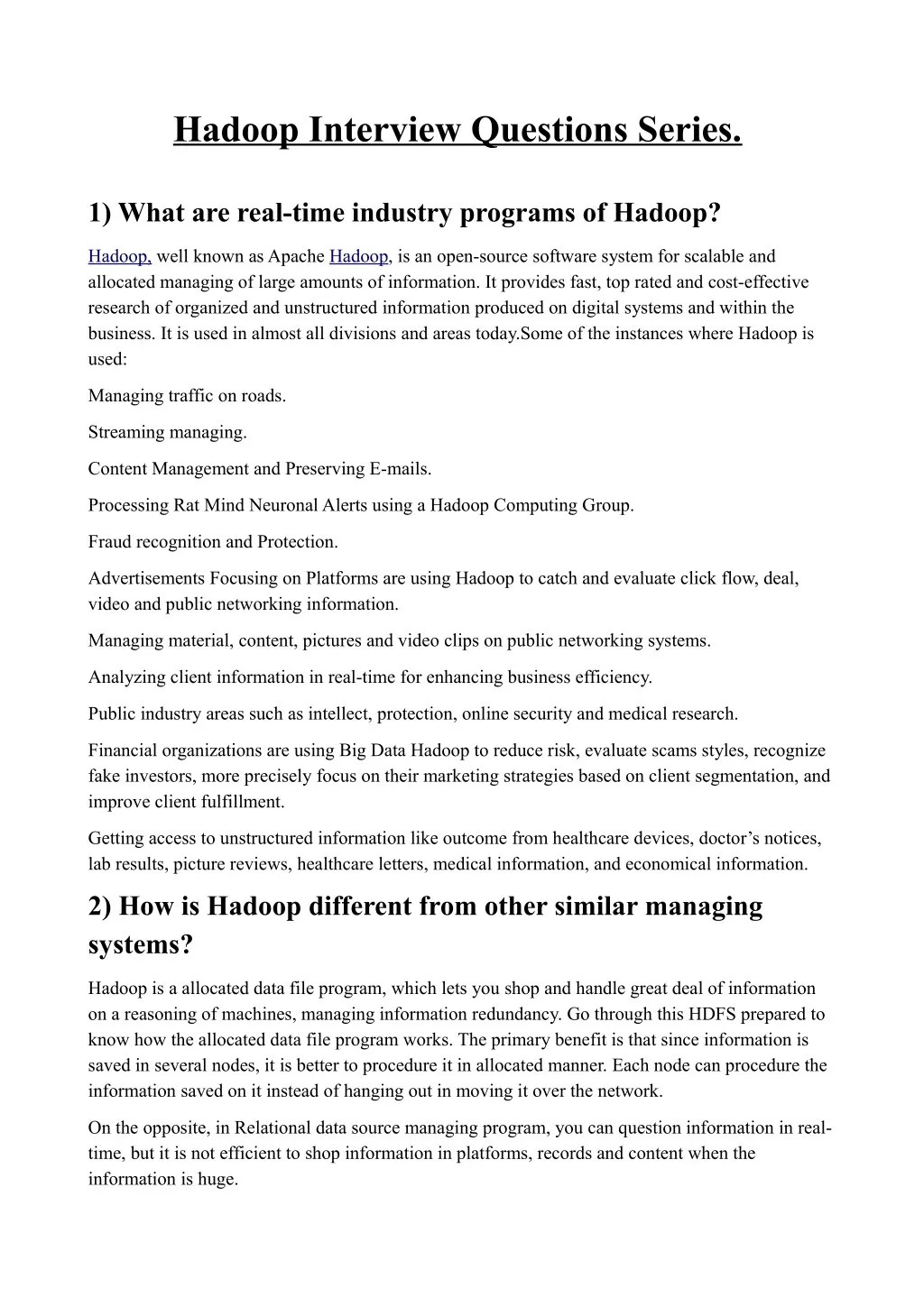 PPT Hadoop Interview Questions Series. PowerPoint Presentation, free