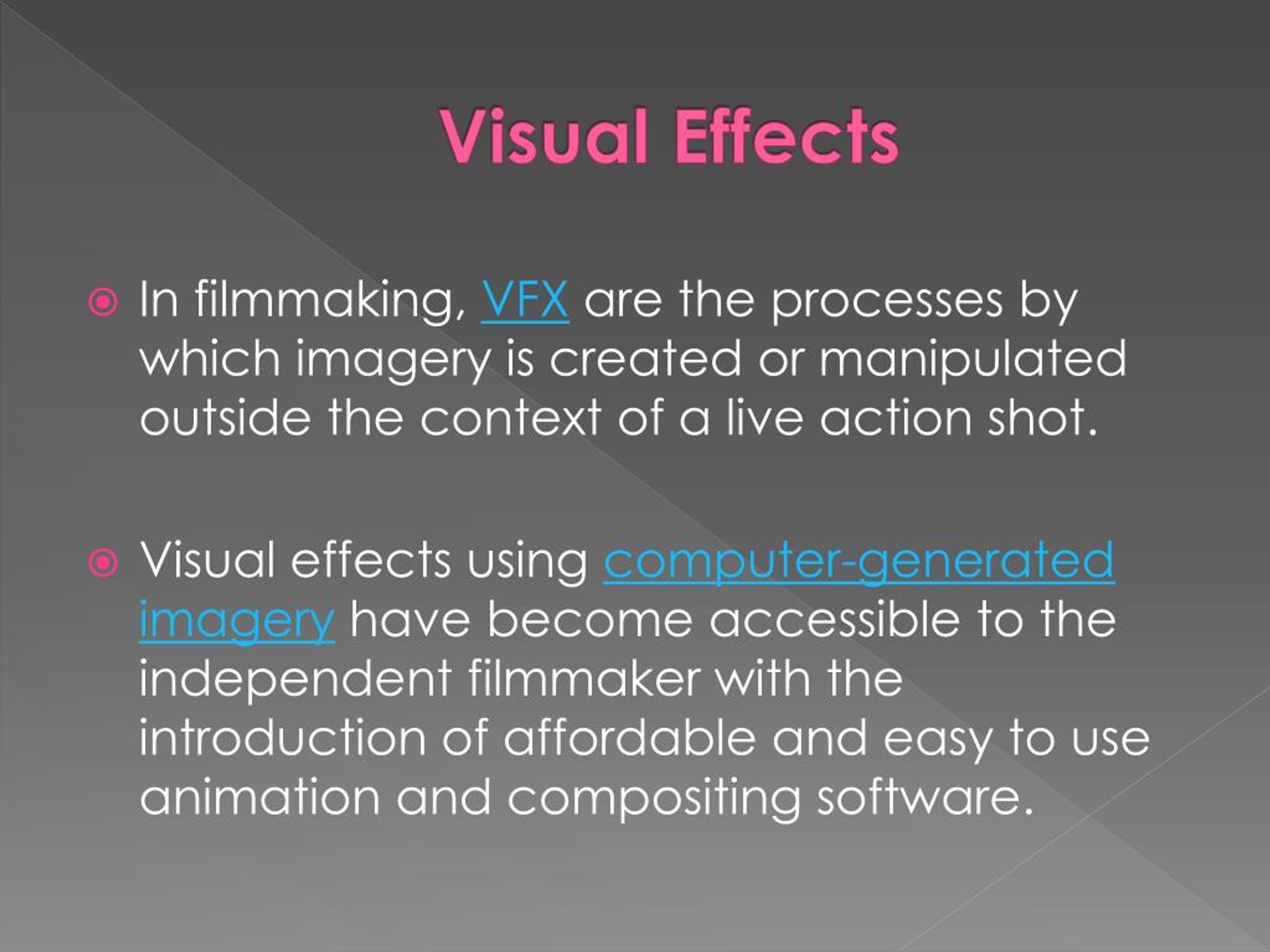 PPT Types of VFX Animation Courses PowerPoint Presentation, free