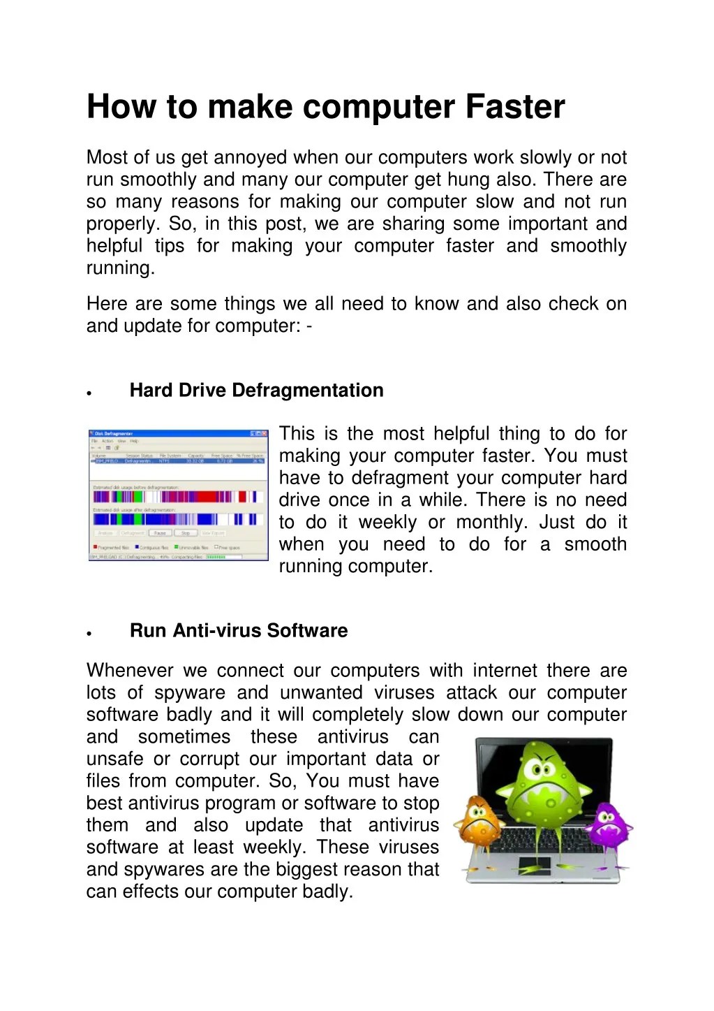 PPT How to make computer Faster PowerPoint Presentation, free
