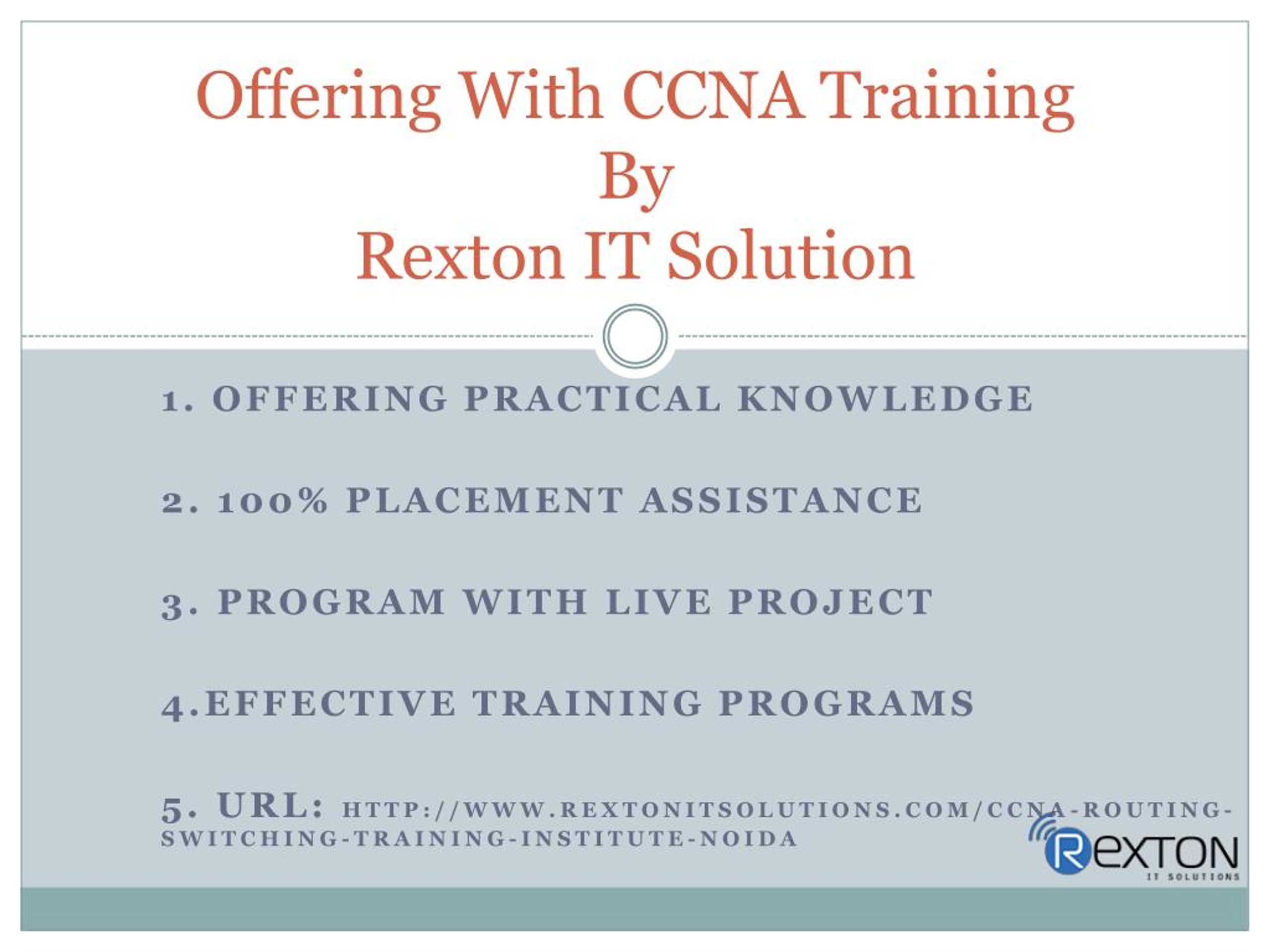 PPT Rexton IT Solutions CCNA Training Institute In Noida PowerPoint