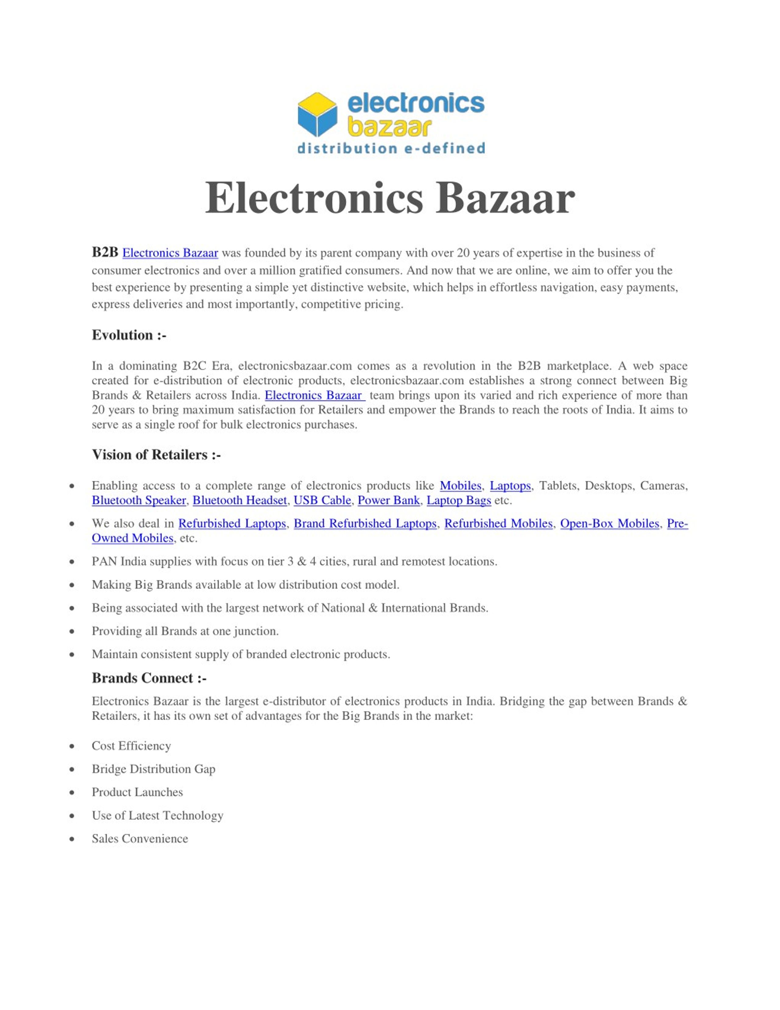 PPT Electronics Bazaar Business PowerPoint Presentation, free