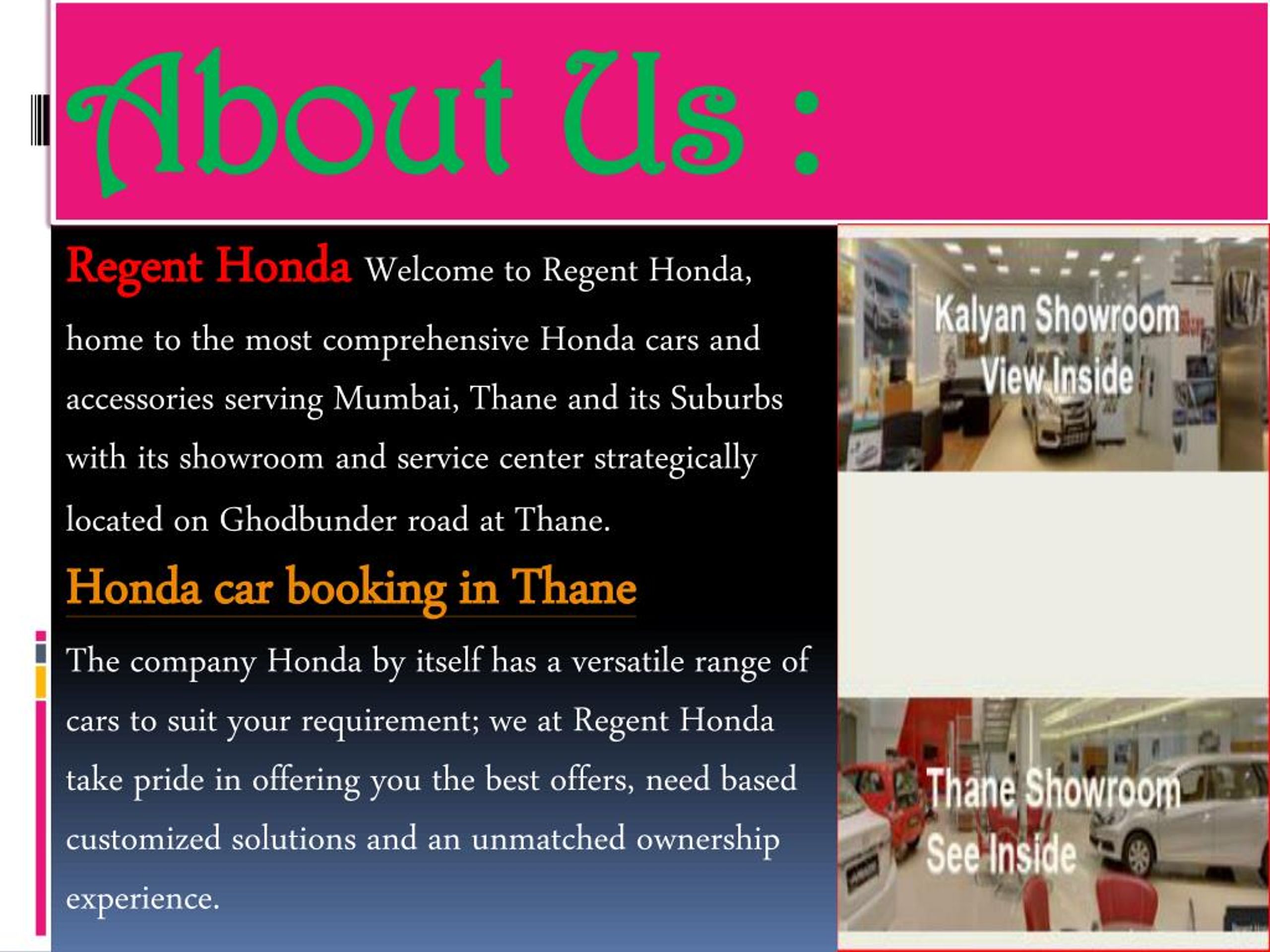 PPT Honda car booking in Thane PowerPoint Presentation, free download