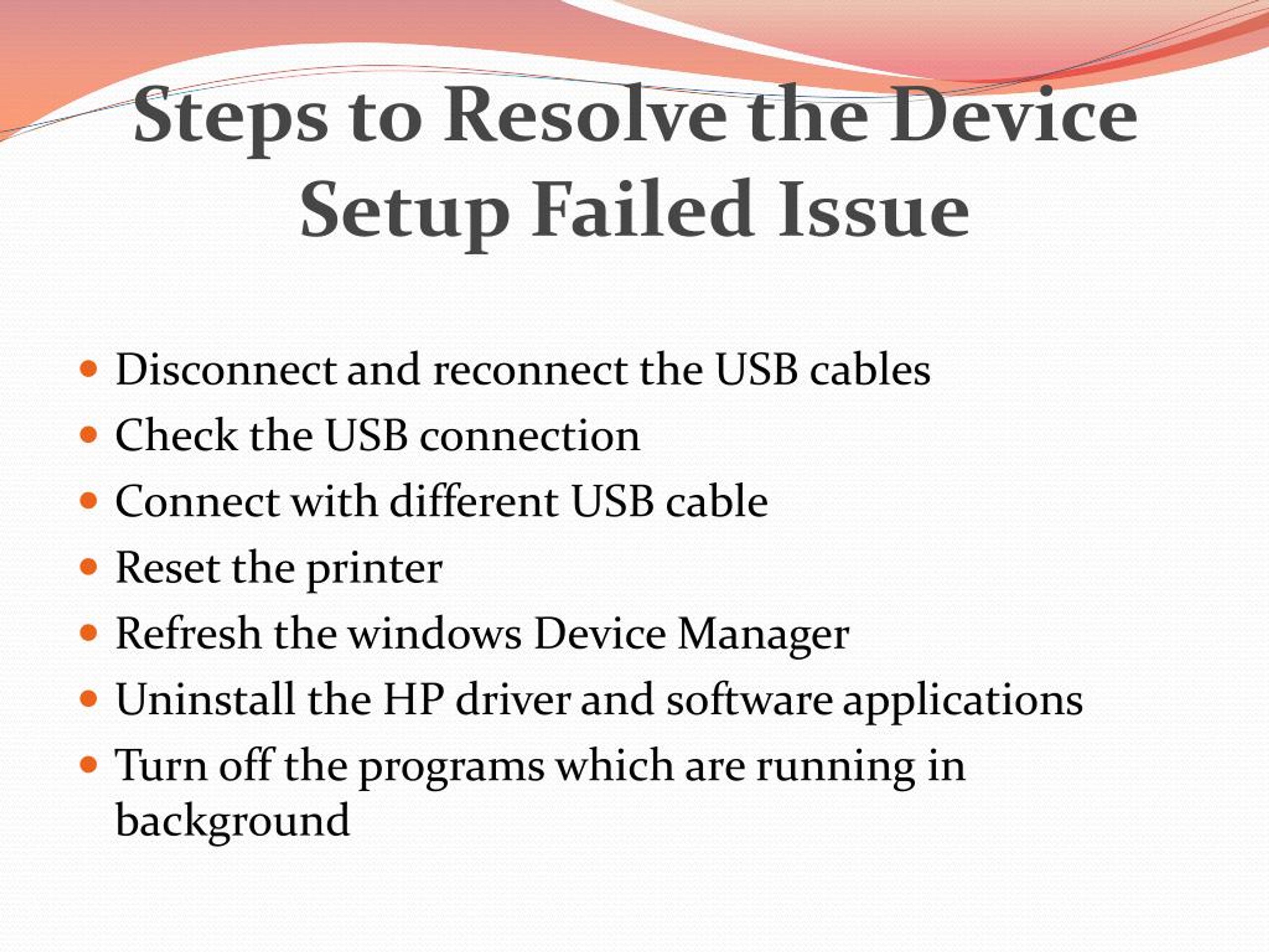 PPT How to solve the Device Setup Failed Issue On your HP Officejet