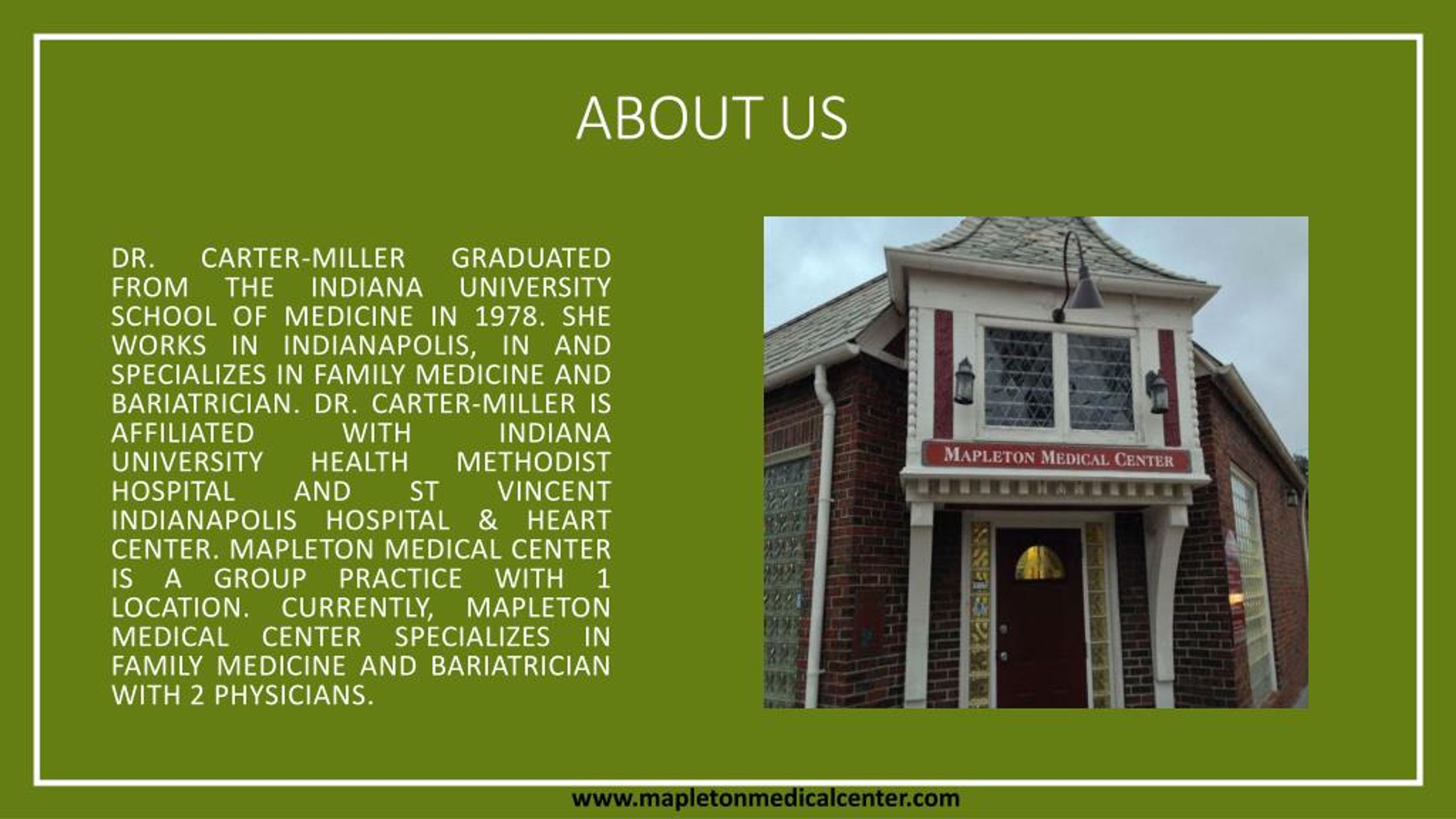 PPT Mapleton Medical Center indianapolis, in PowerPoint Presentation