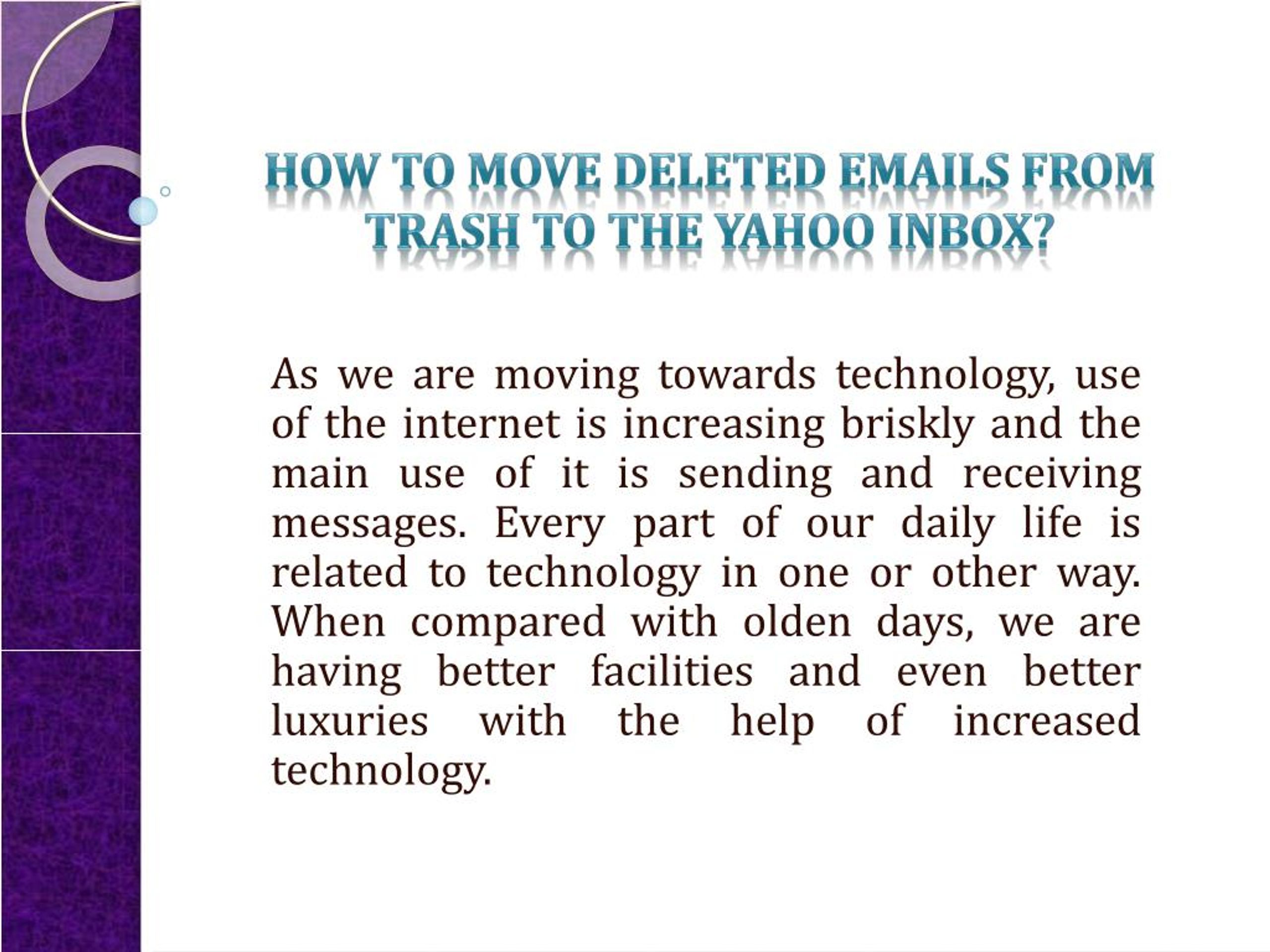 PPT How to move deleted emails from Trash to the Yahoo inbox