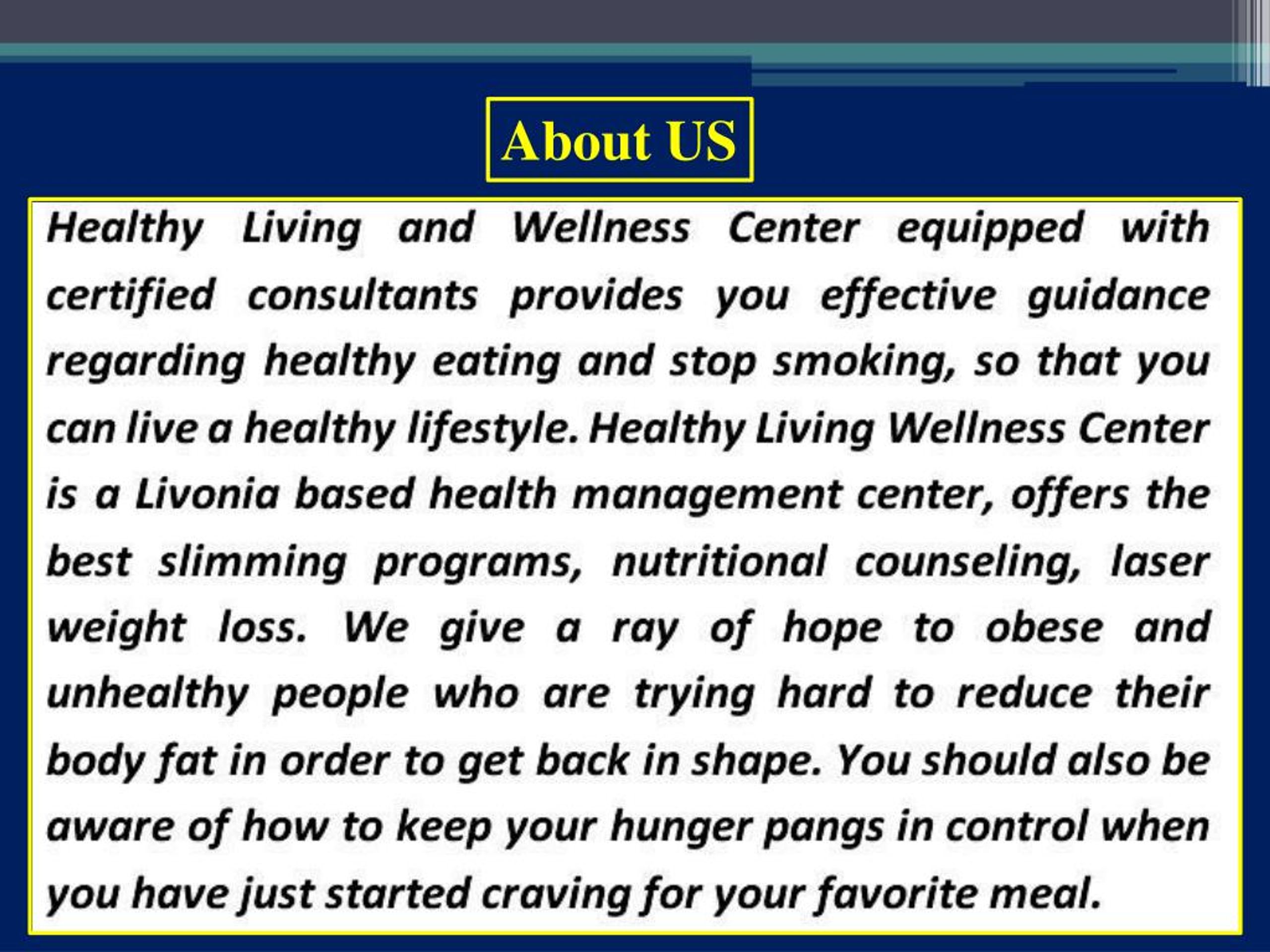 PPT Provide You Unique and Comprehensive Weight Loss Programs in