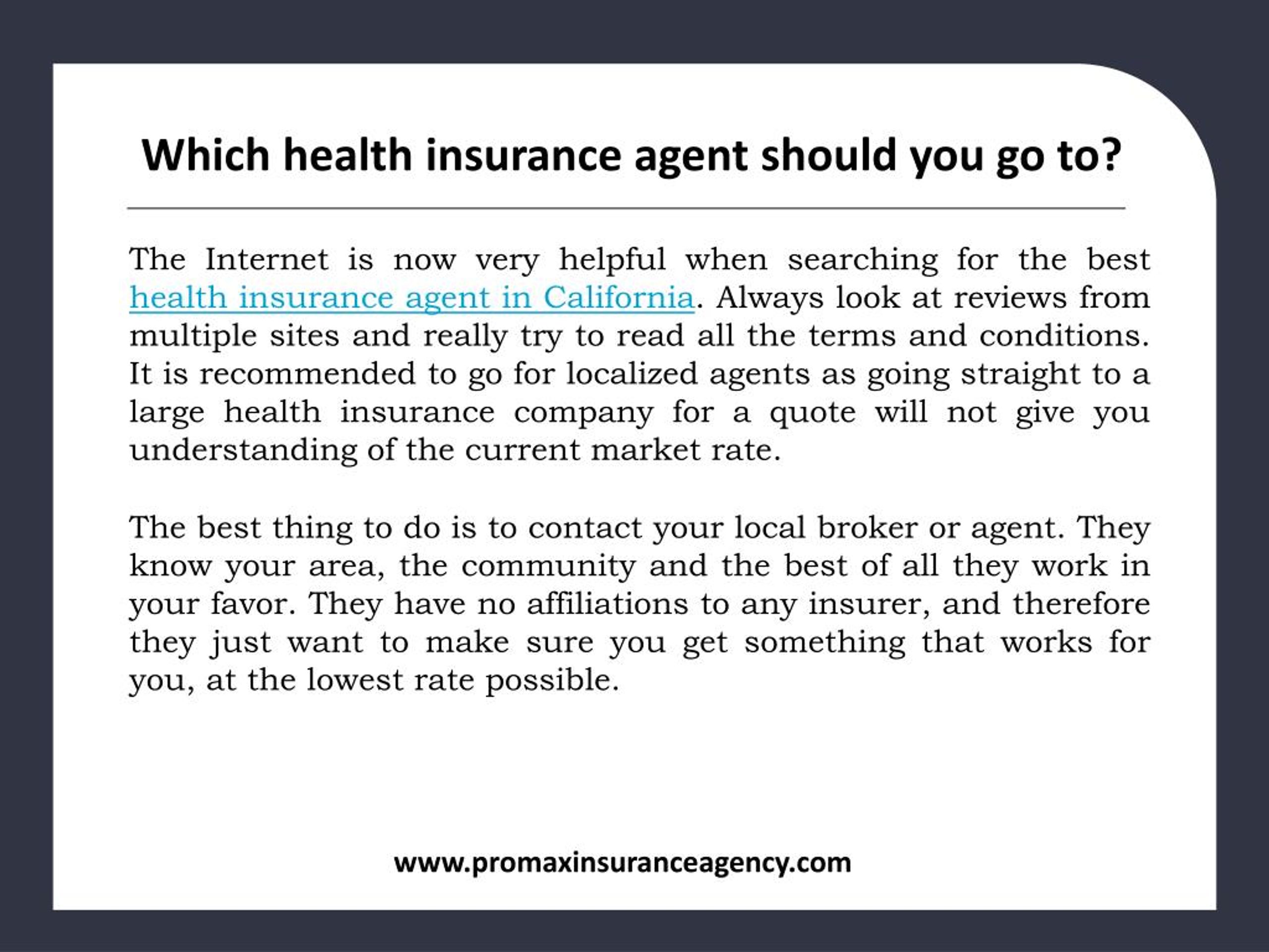 PPT Health insurance agent in California PowerPoint Presentation