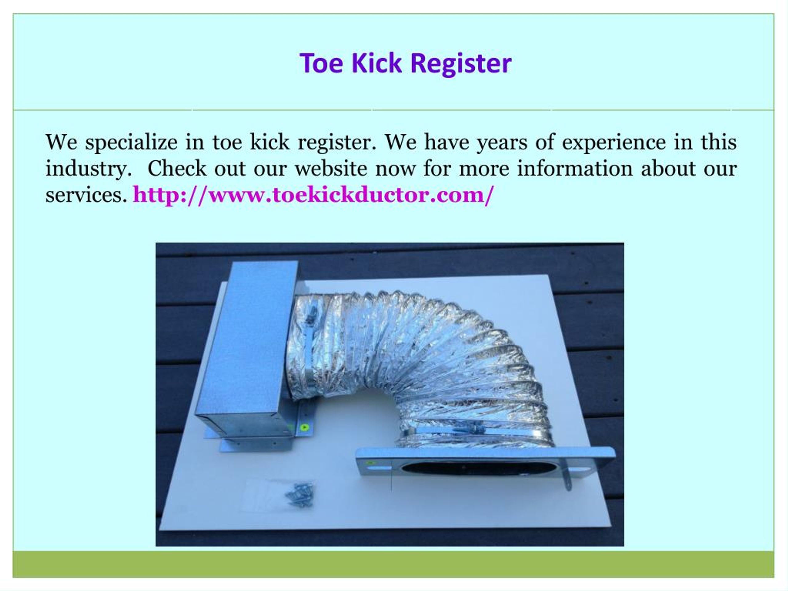 PPT Toe Kick Duct Extension PowerPoint Presentation, free download