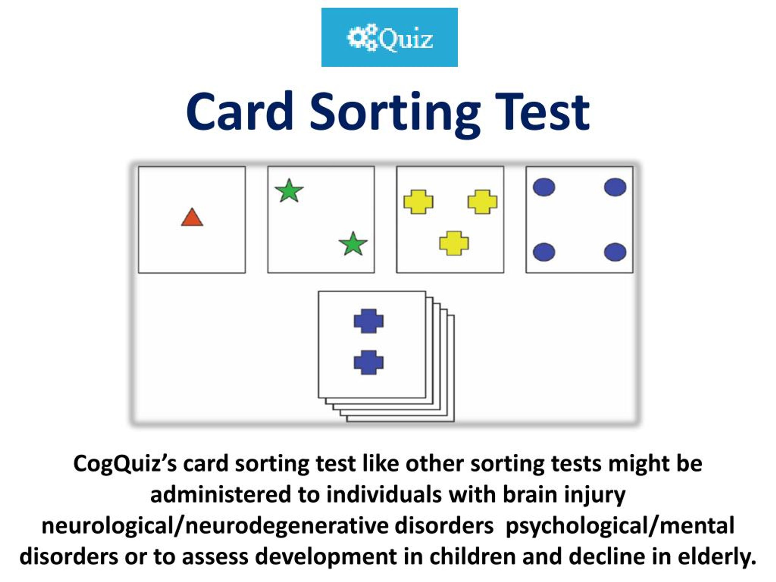 PPT Card Sorting Test Online, CogQuiz PowerPoint Presentation, free