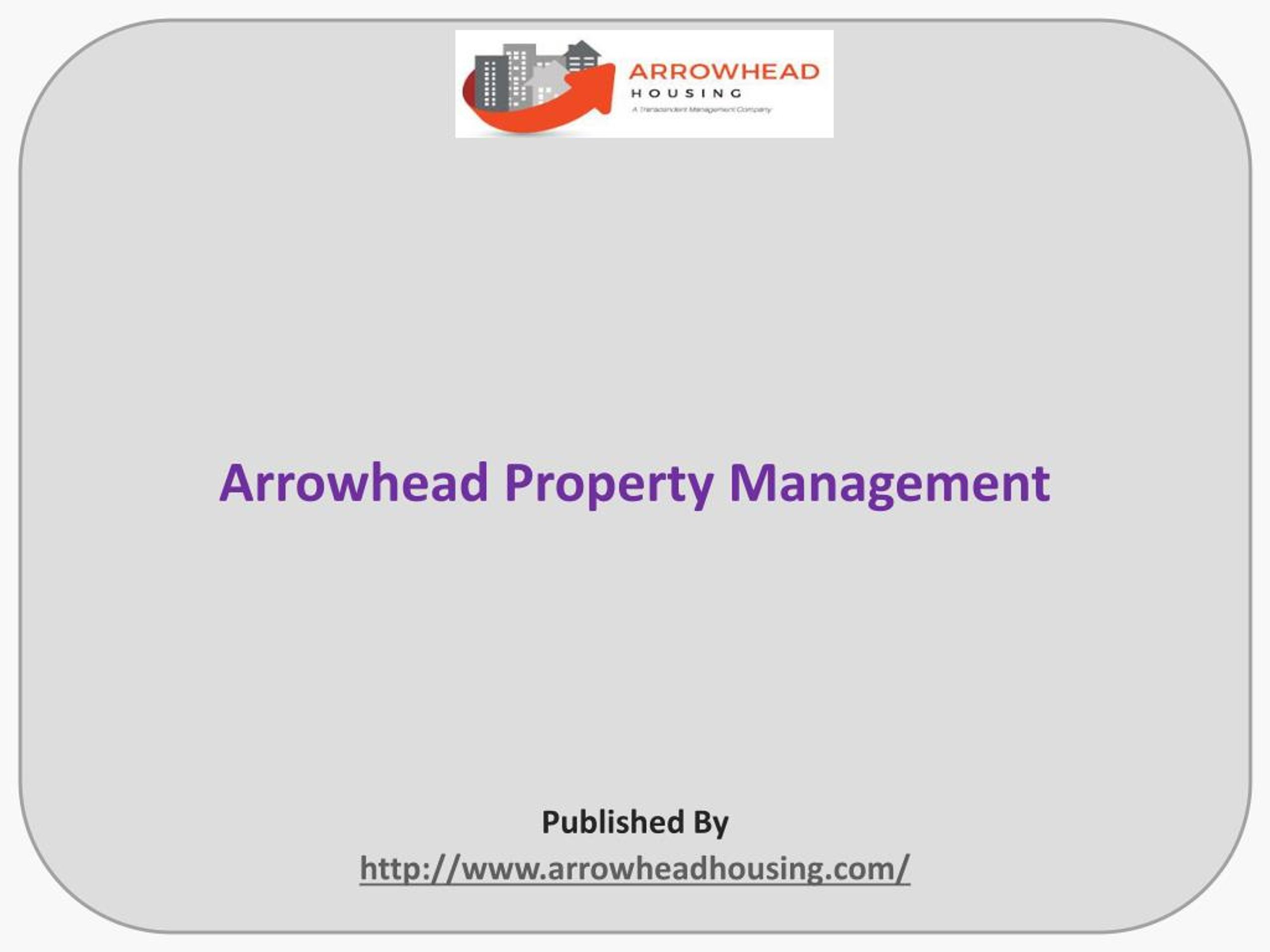 PPT Arrowhead Property Management PowerPoint Presentation, free