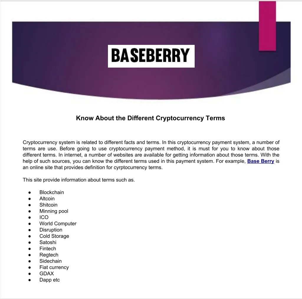 PPT Know About The Different Cryptocurrency Terms PowerPoint