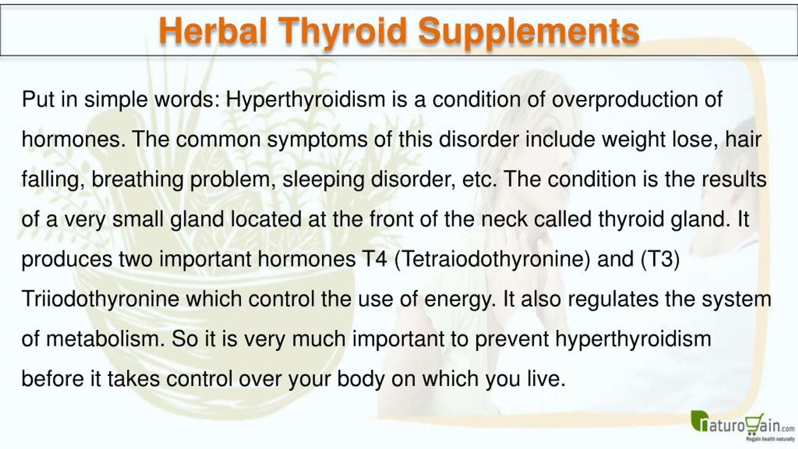 PPT How Herbal Thyroid Supplements Work to Prevent Hyperthyroidism