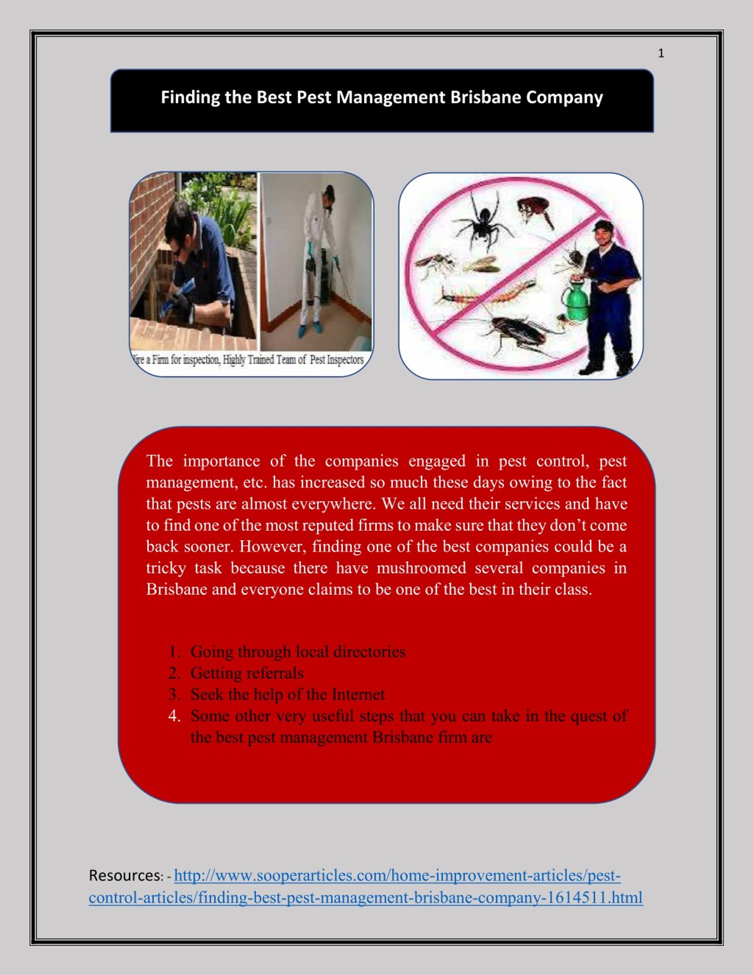 PPT Finding the Best Pest Management Brisbane Company PowerPoint