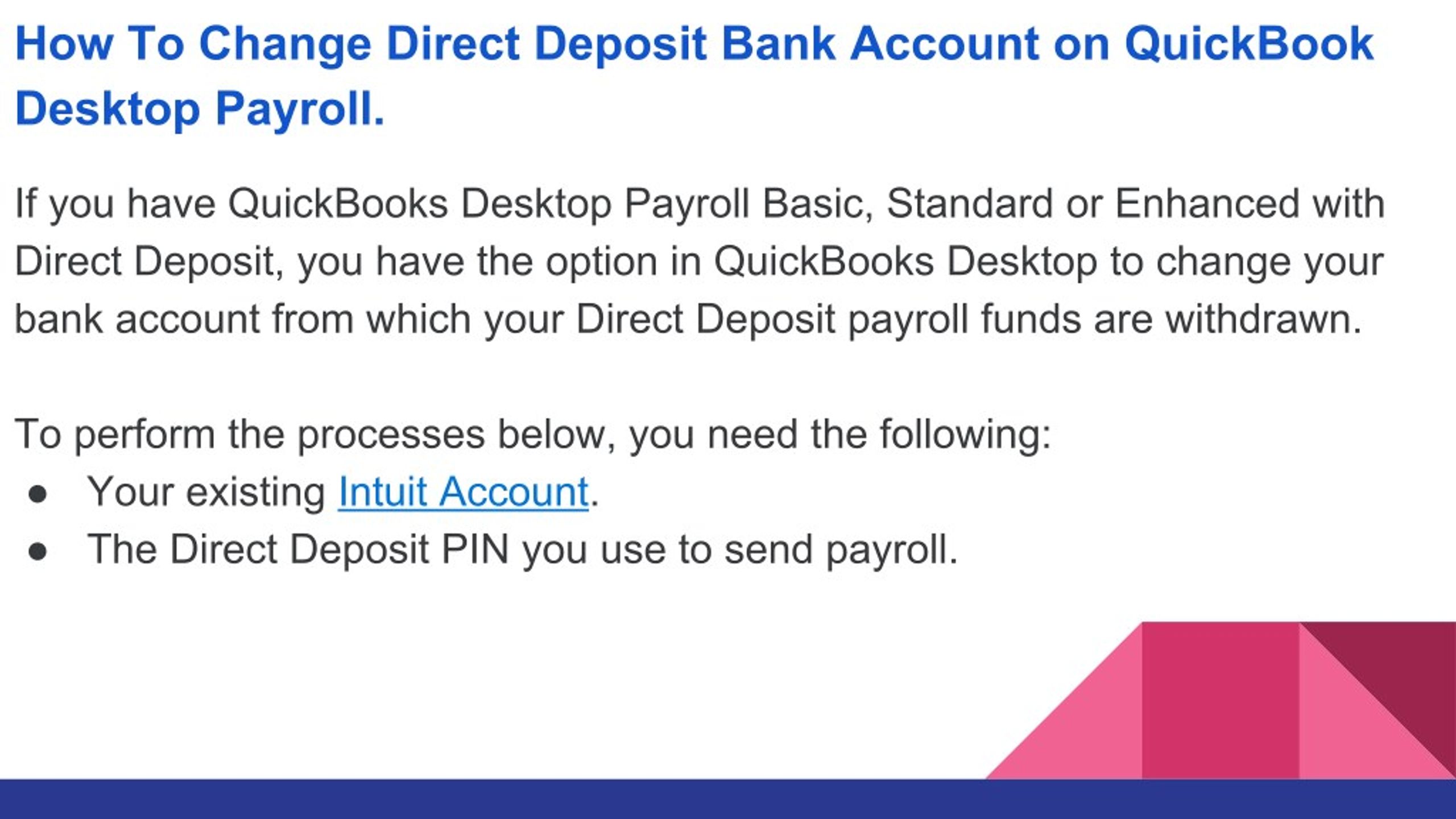 Change Bank Account For Payroll In Qb Desktop JawabSoal.ID