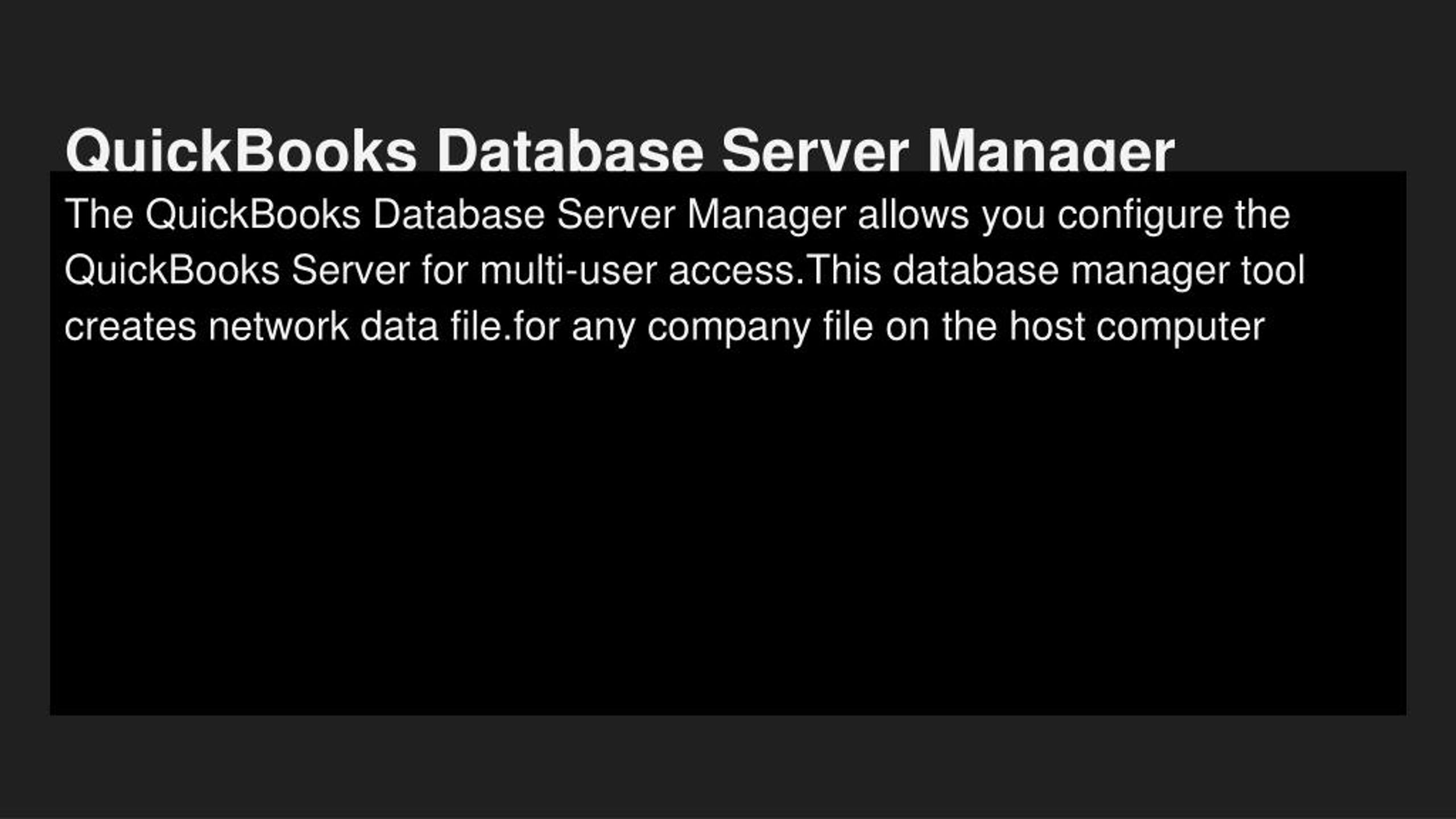 PPT Install, Update, and Setup the QuickBooks Database Server Manager