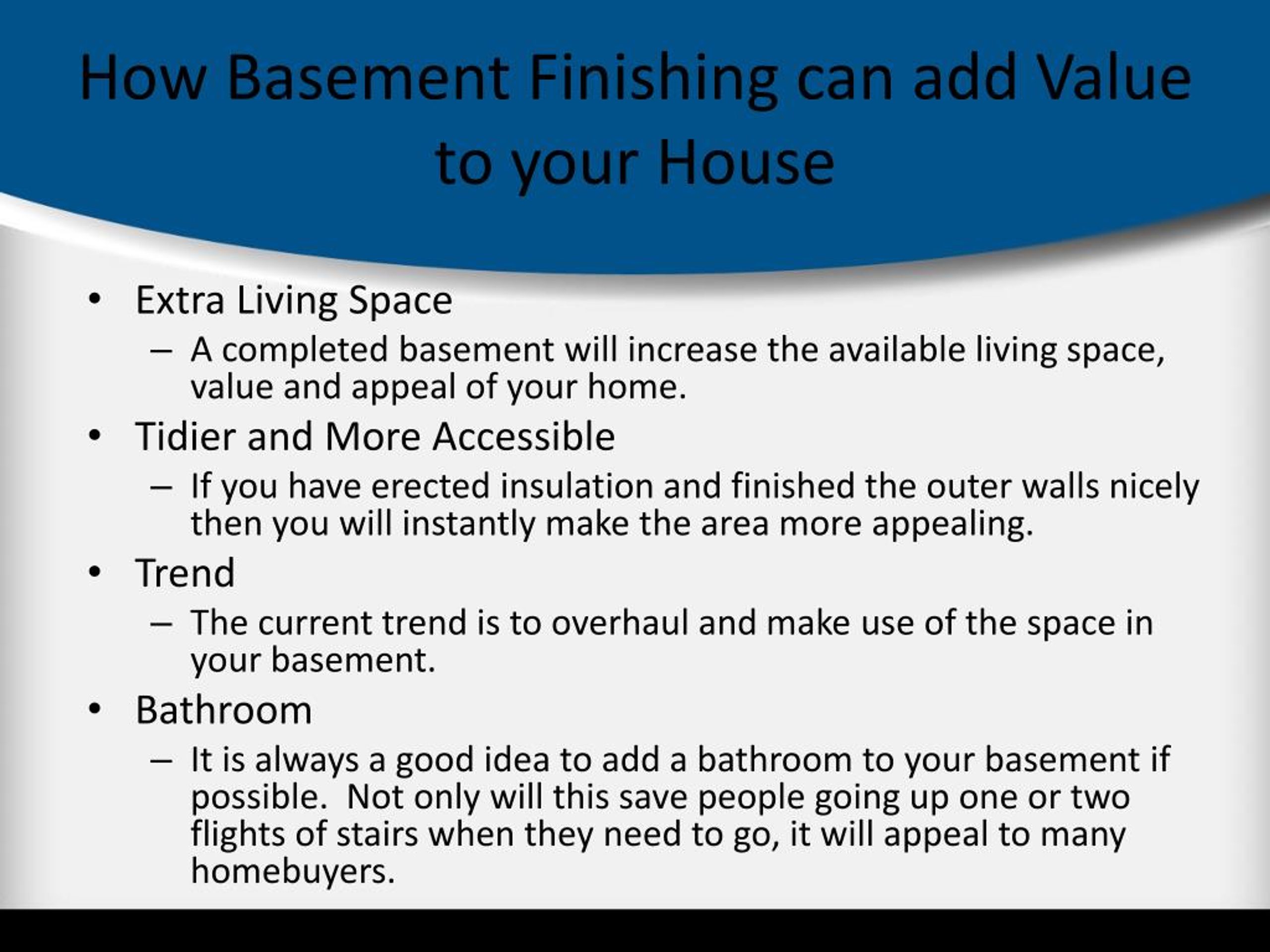 PPT Basement Finishing Tips PowerPoint Presentation, free download