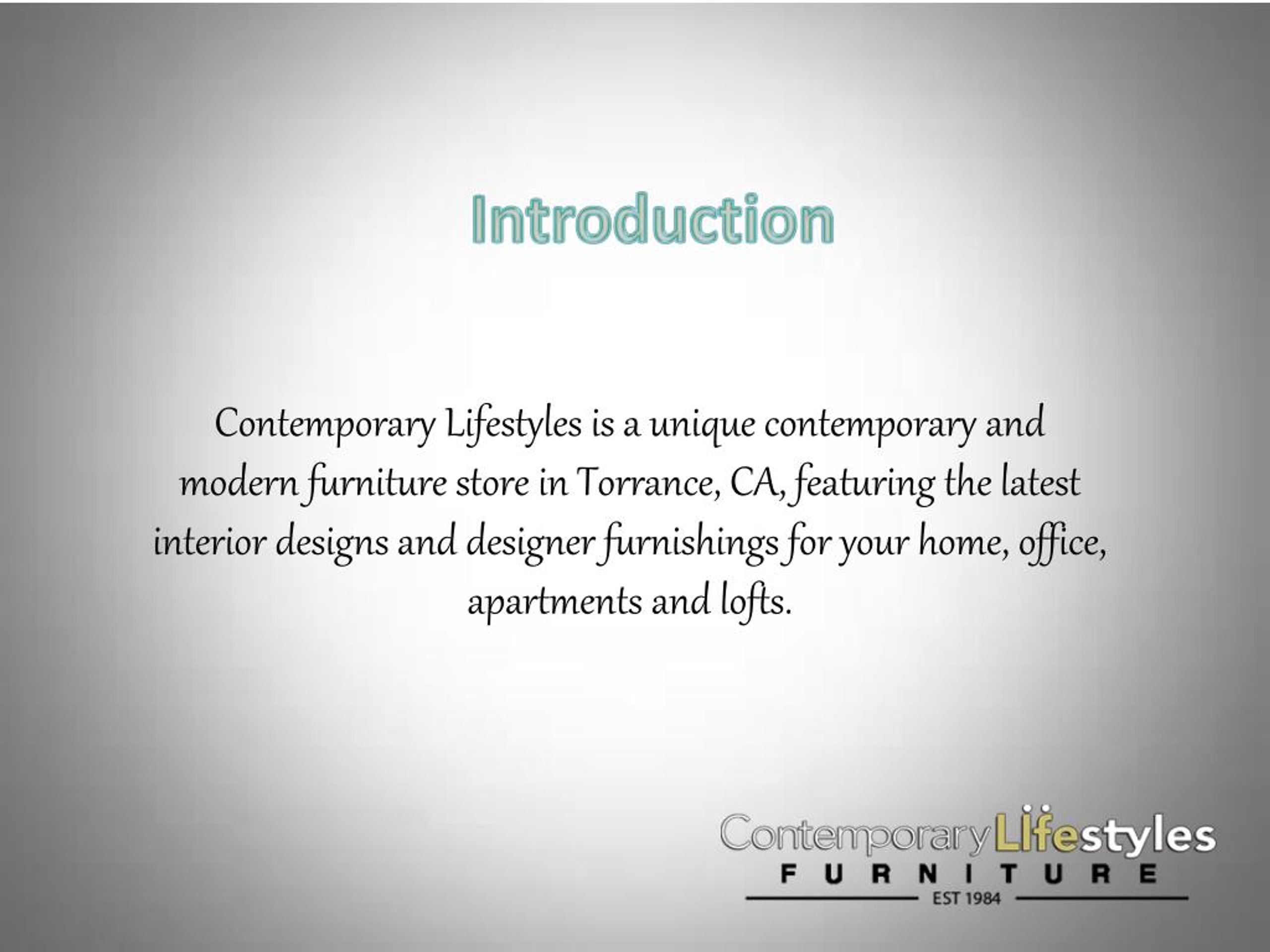 PPT Contemporary furniture in Los Angeles PowerPoint Presentation