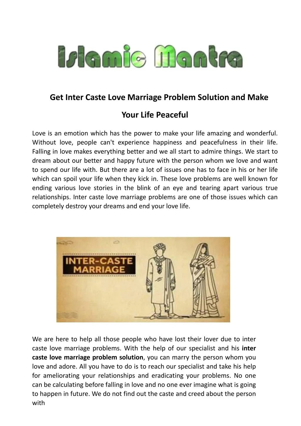 PPT Inter Caste Love Marriage Problems Solution PowerPoint