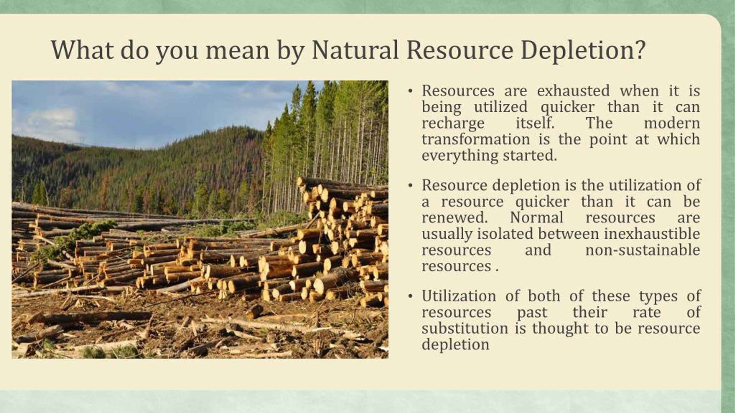 PPT Natural Resource Depletion Reasons & Effects PowerPoint