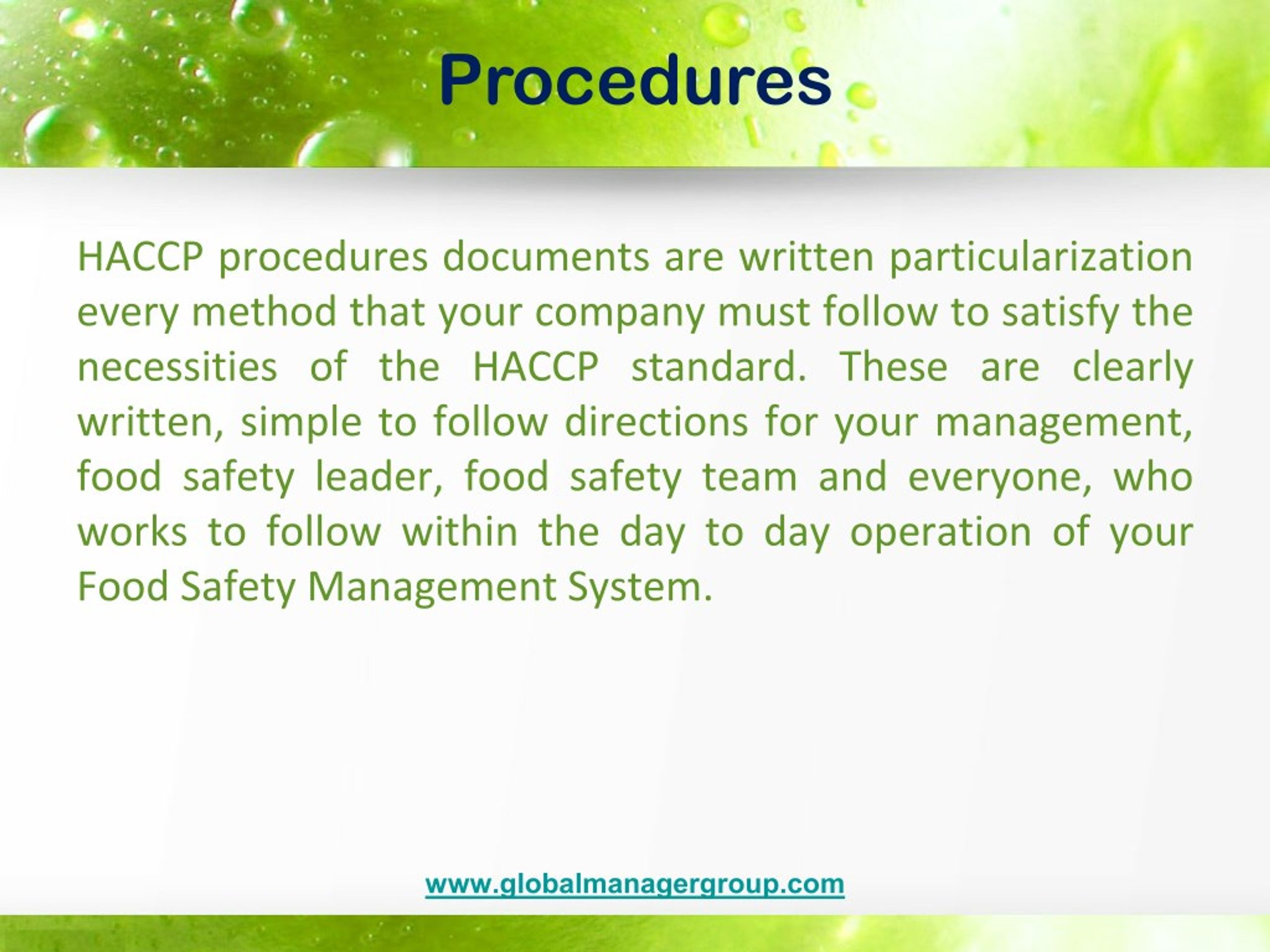 PPT Information about HACCP Mandatory Documents PowerPoint