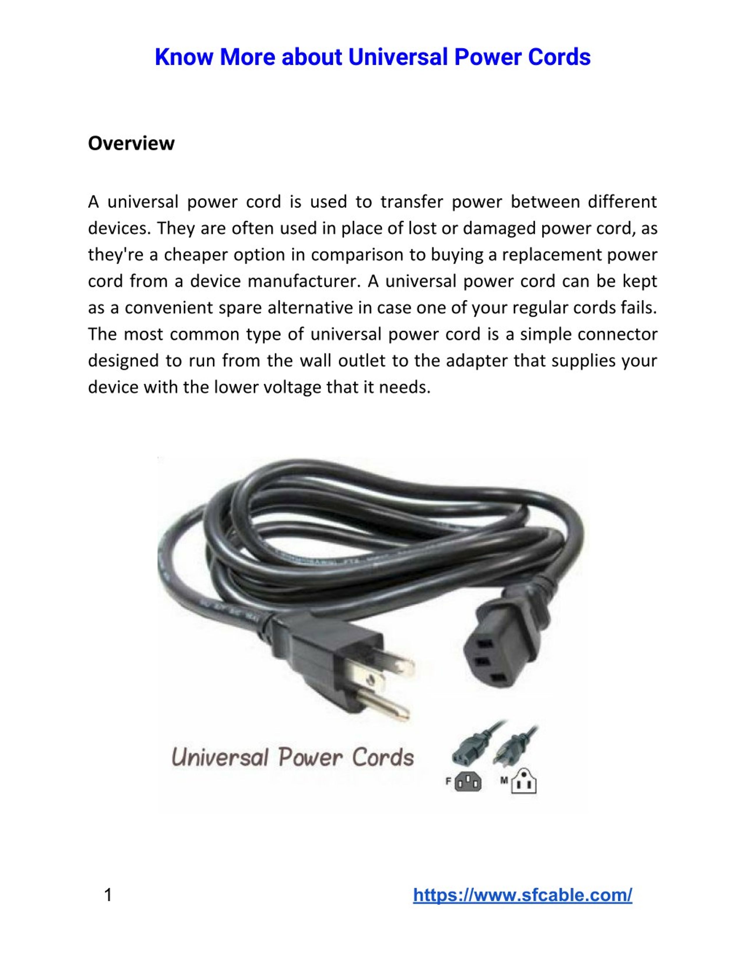PPT Know More about Universal Power Cords PowerPoint Presentation