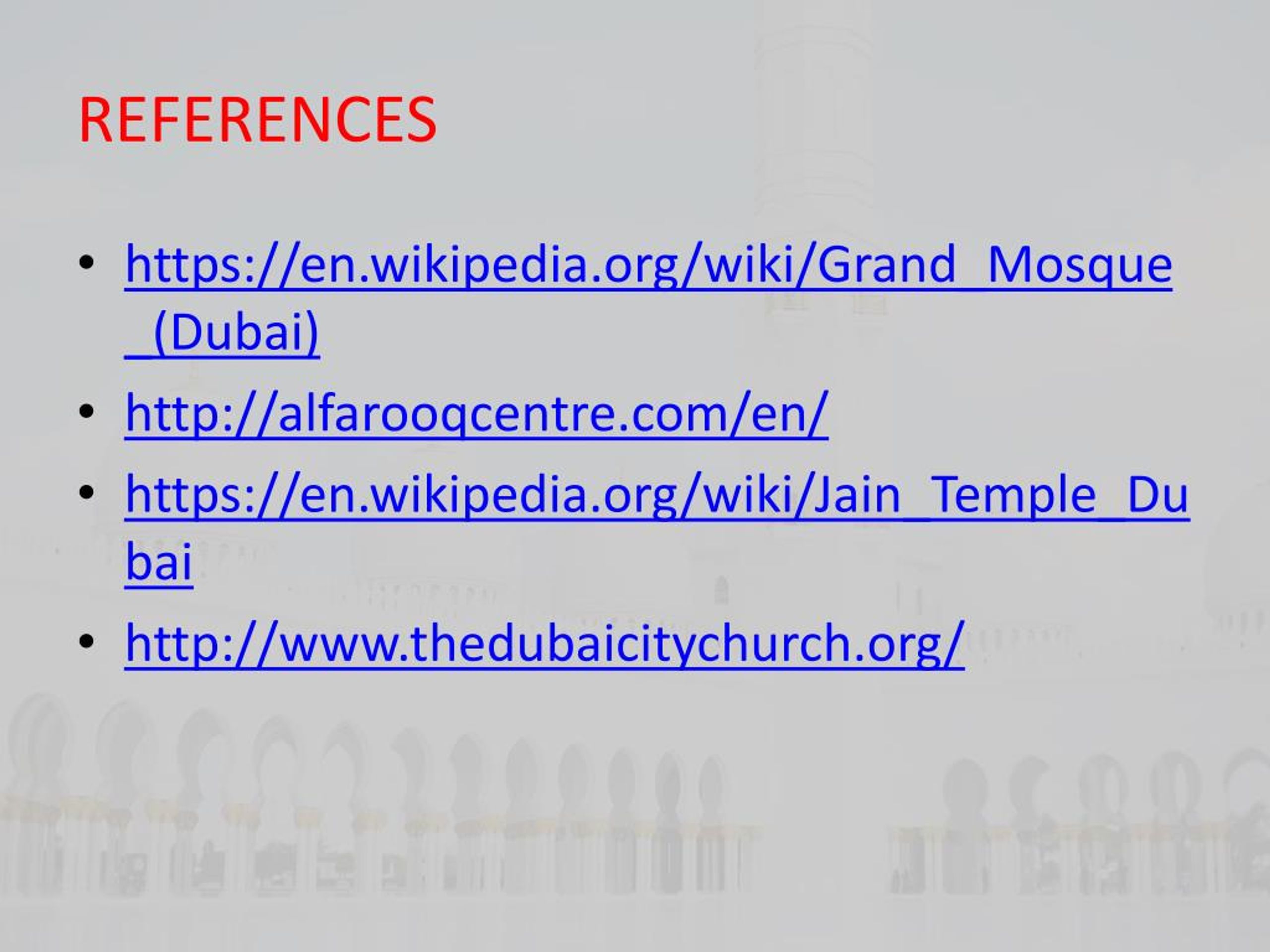 PPT Religious Places in Dubai PowerPoint Presentation, free download