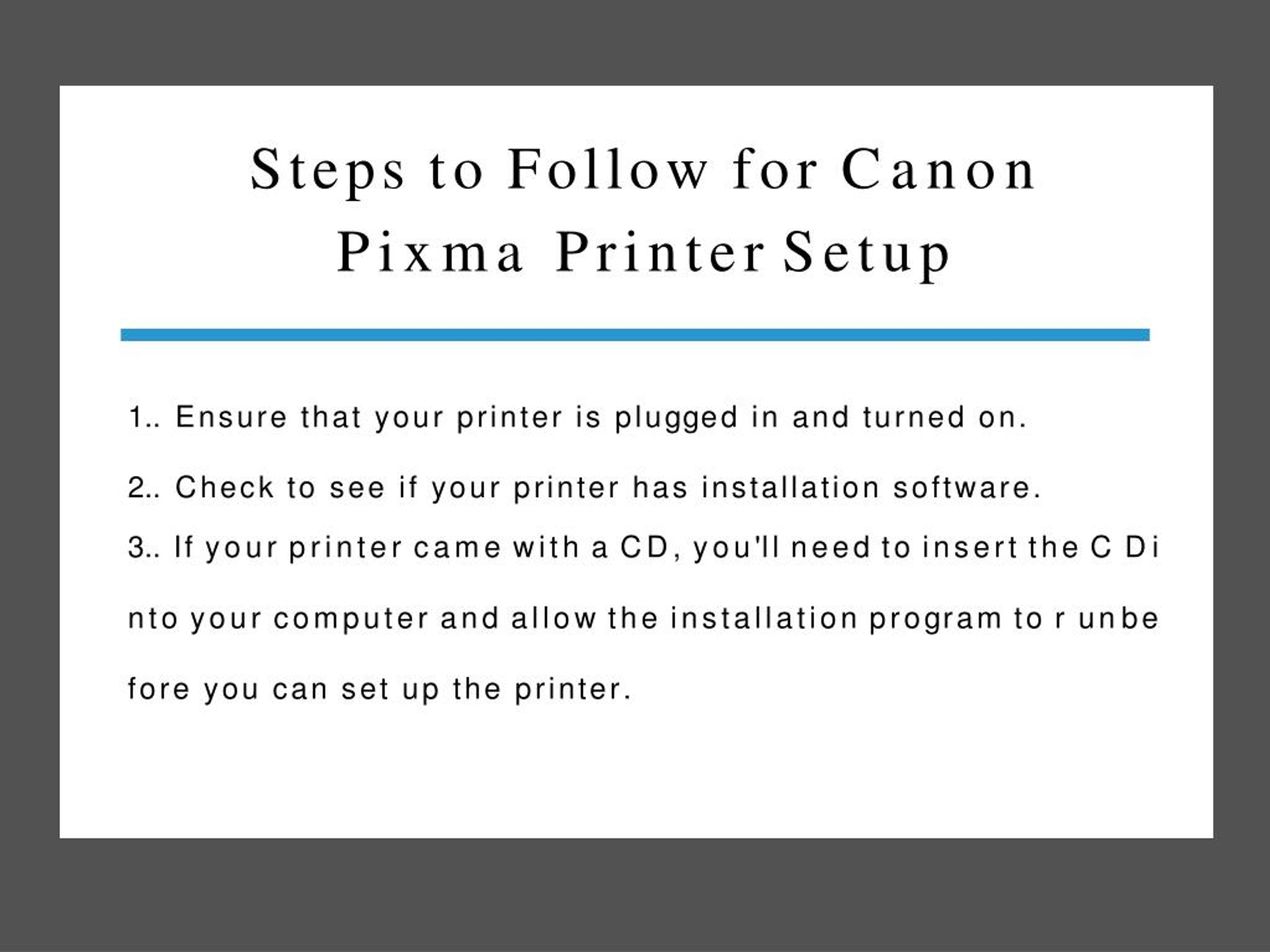 PPT - Canon Pixma Printer Setup in Easy Steps PowerPoint Presentation