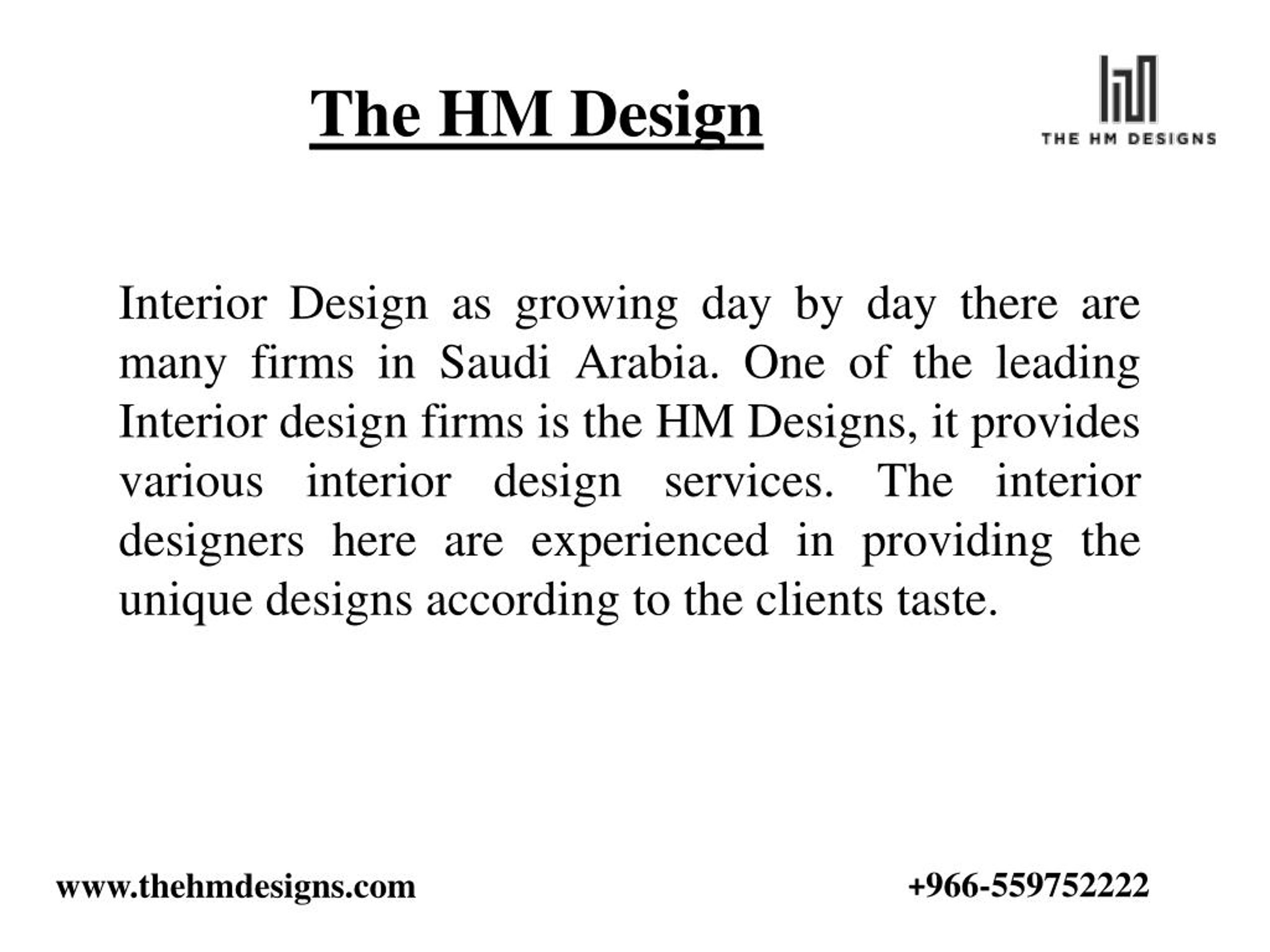 PPT Interior Design Firms In Saudi Arabia PowerPoint Presentation