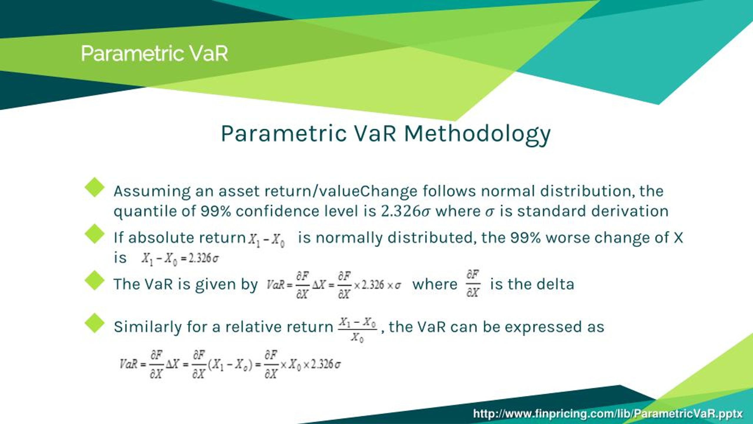 PPT VaR Introduction I Parametric VaR PowerPoint Presentation, free