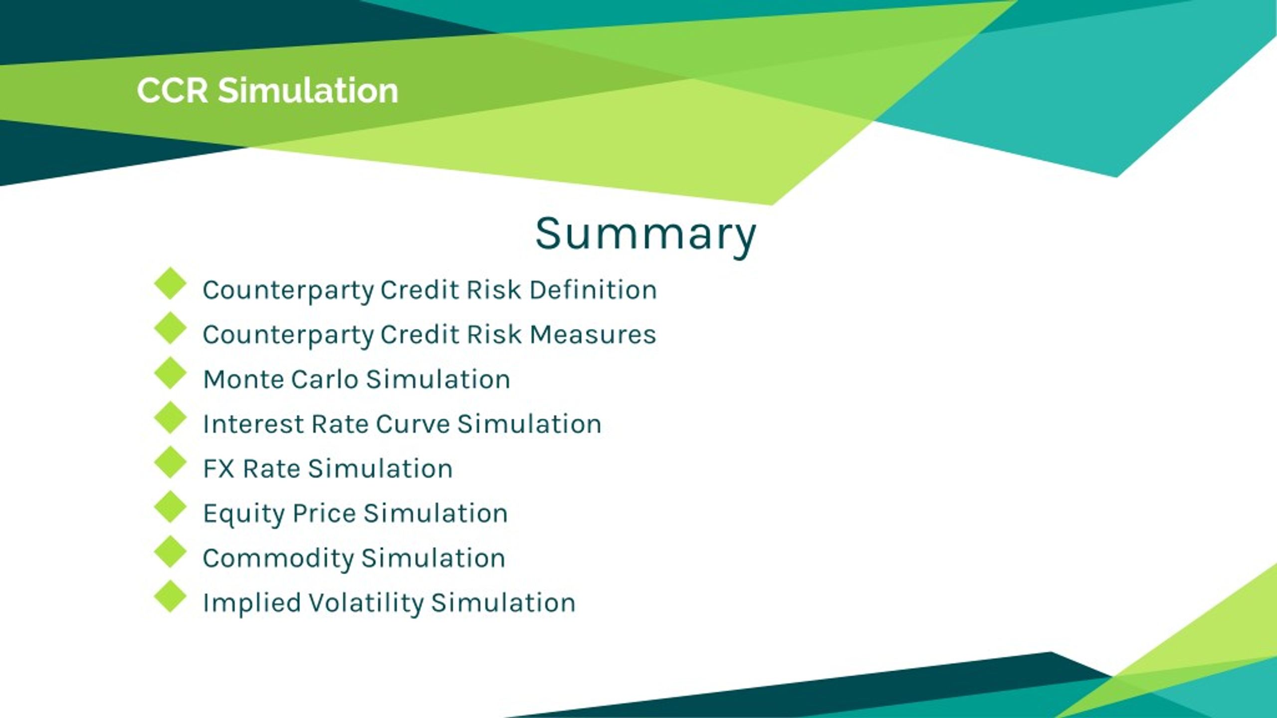 PPT - Introduction to Counterparty Credit Risk Simulation PowerPoint