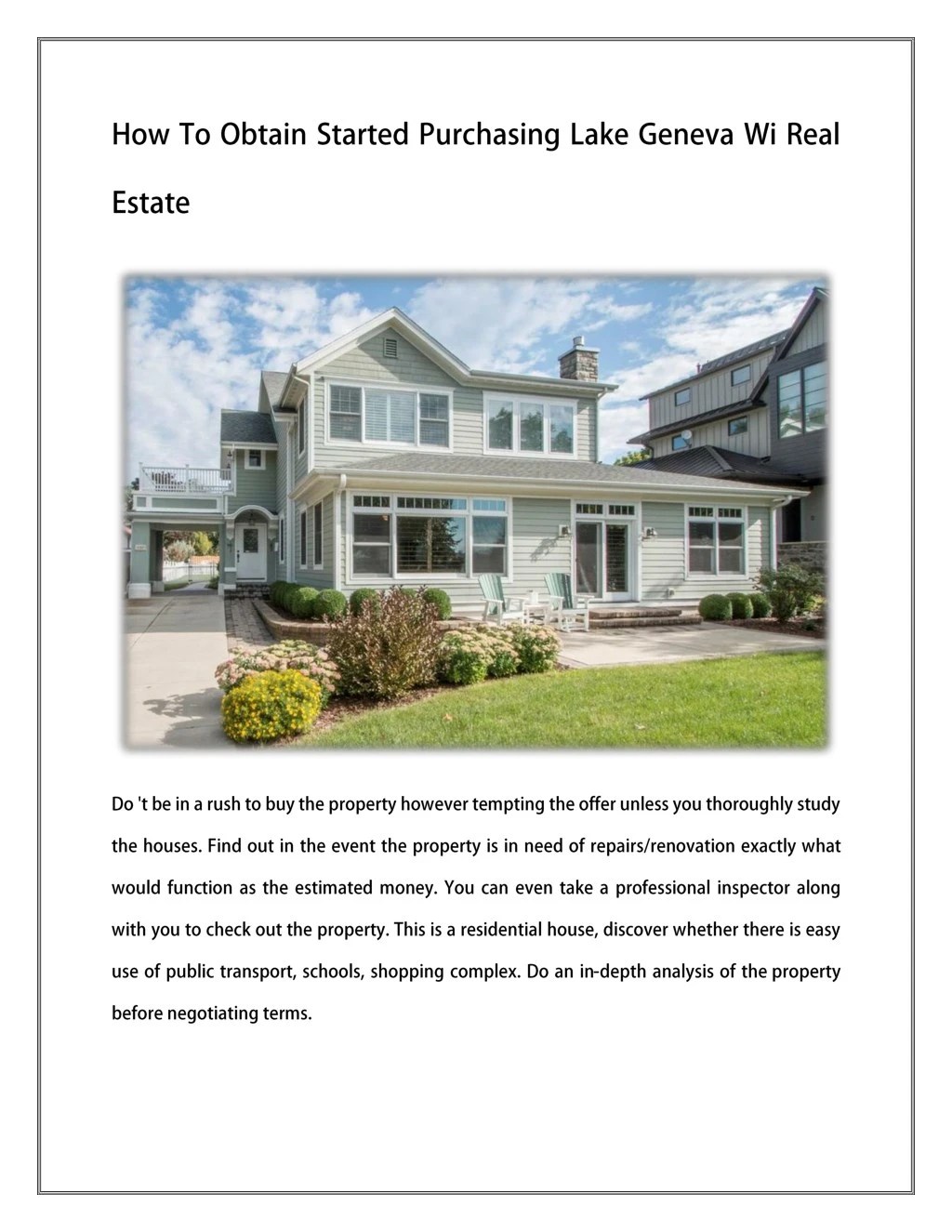 PPT How To Obtain Started Purchasing Lake Geneva Wi Real Estate