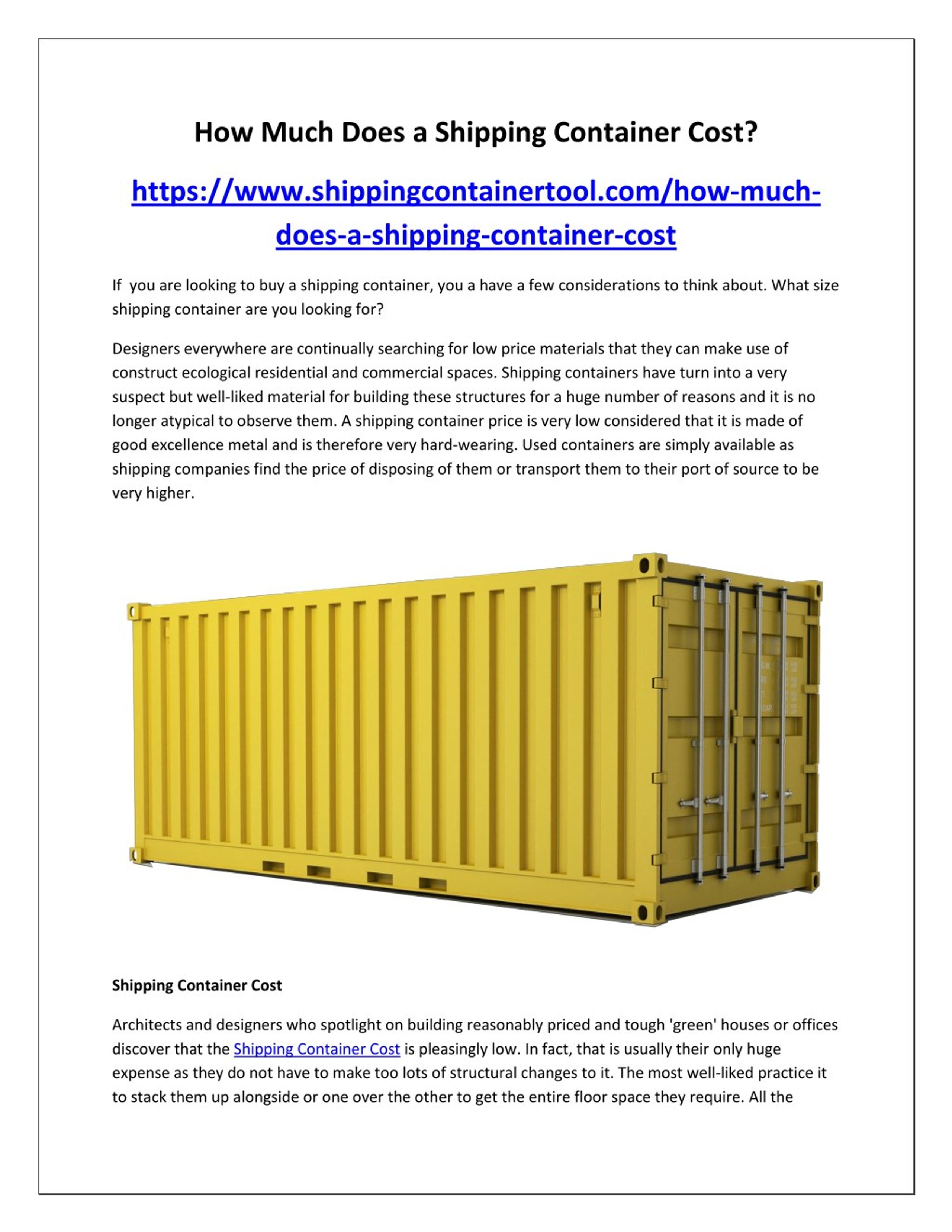 PPT How Much Does a Shipping Container Cost? PowerPoint Presentation