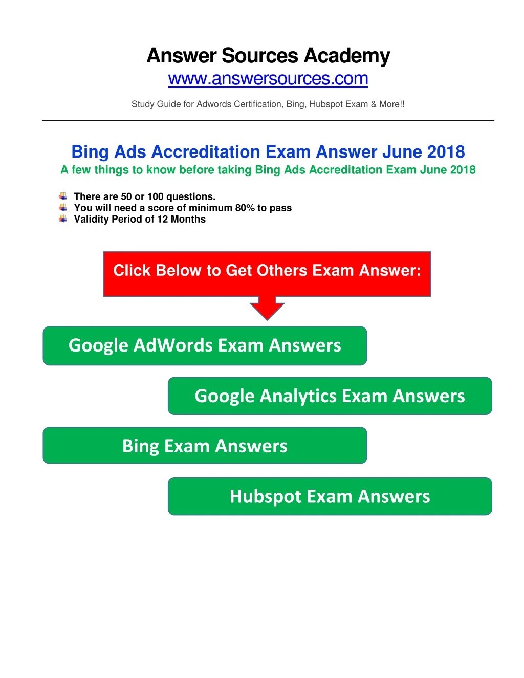 PPT Bing Ads Accreditation Exam Answer June 2018 PowerPoint PPT Bing Ads Accreditation Exam Answer June 2018 PowerPoint