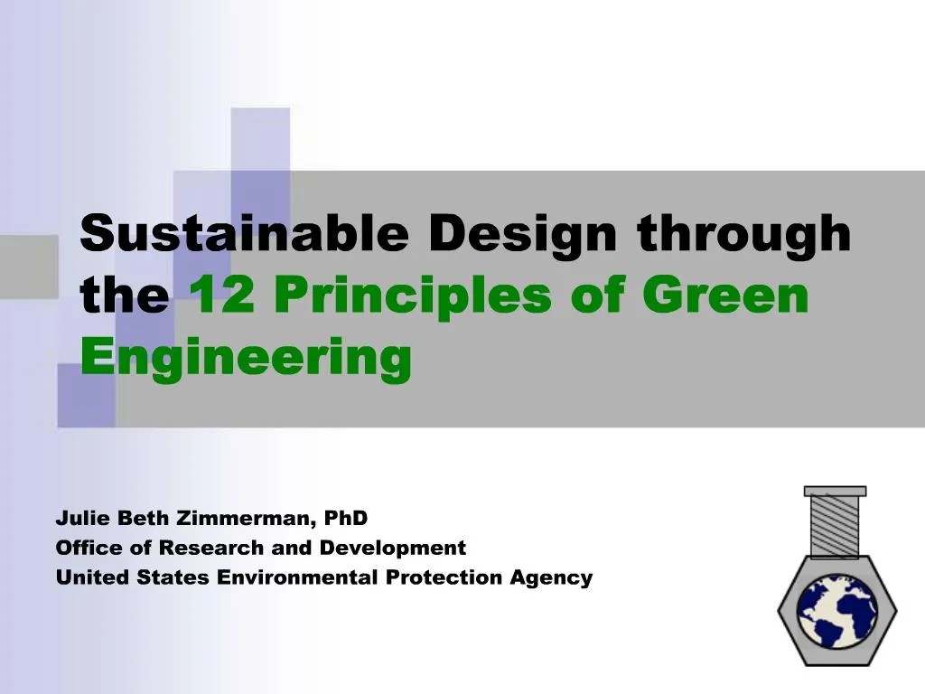 PPT Sustainable Design through the 12 Principles of Green Engineering