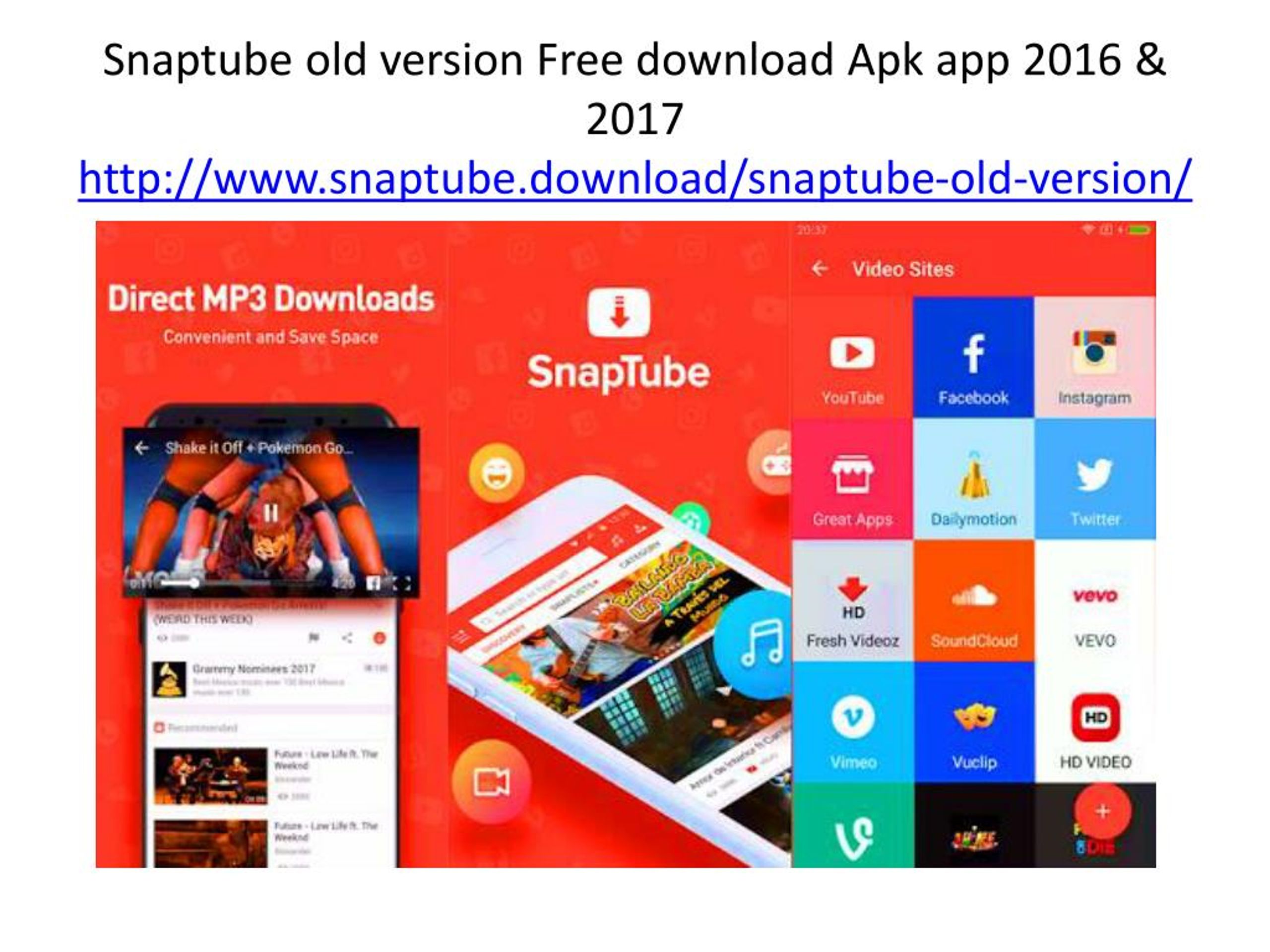 Snaptube App Download Old Version
