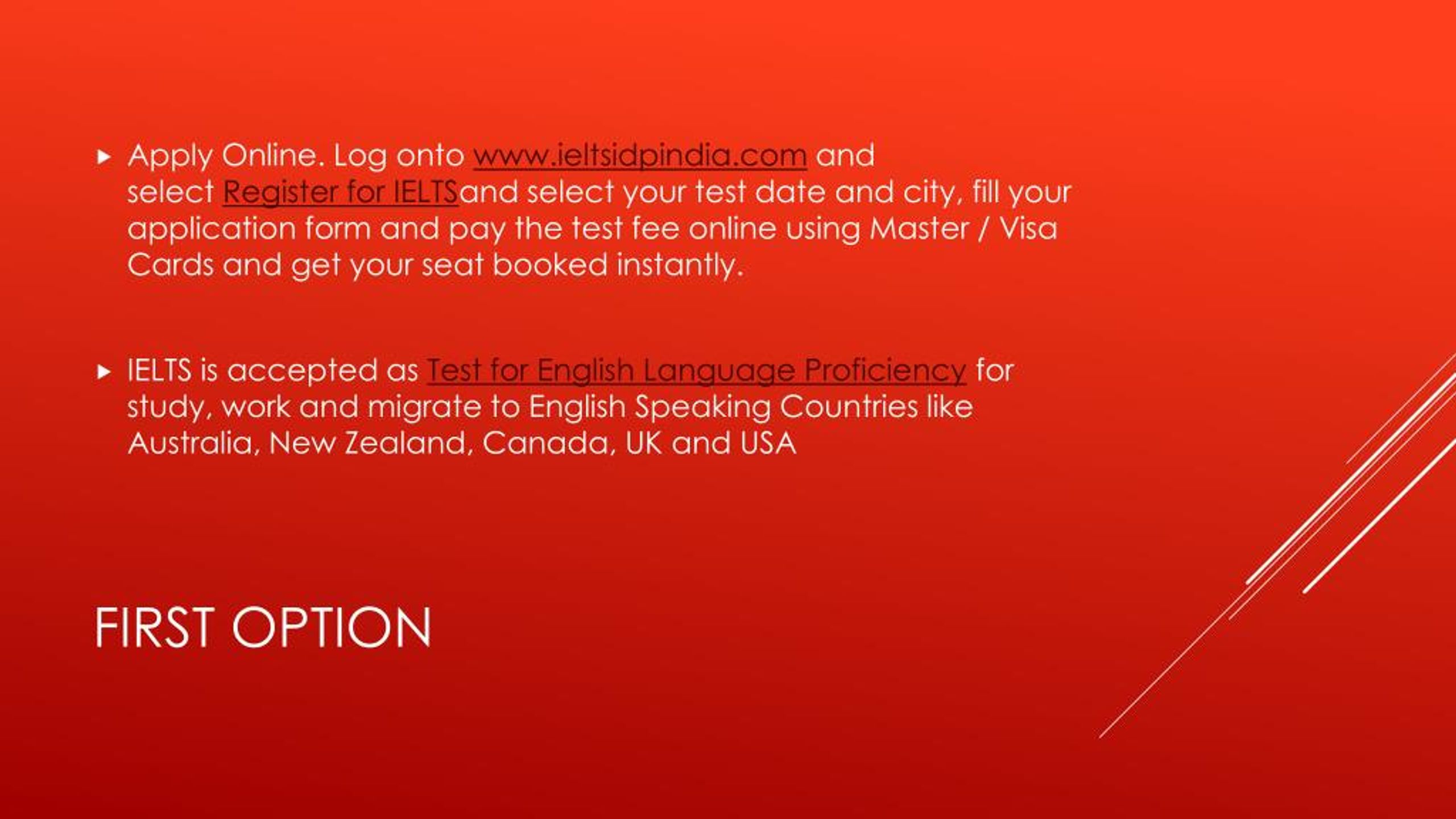 PPT How to apply to IELTS PowerPoint Presentation, free download ID7918030