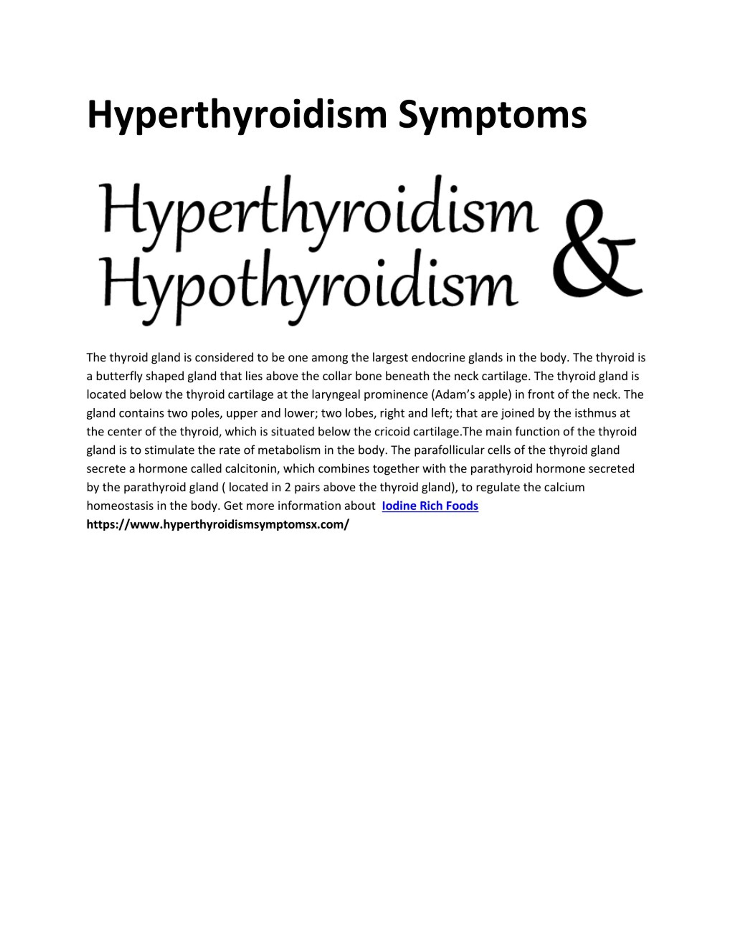 PPT Hyperthyroid Symptoms PowerPoint Presentation, free download ID