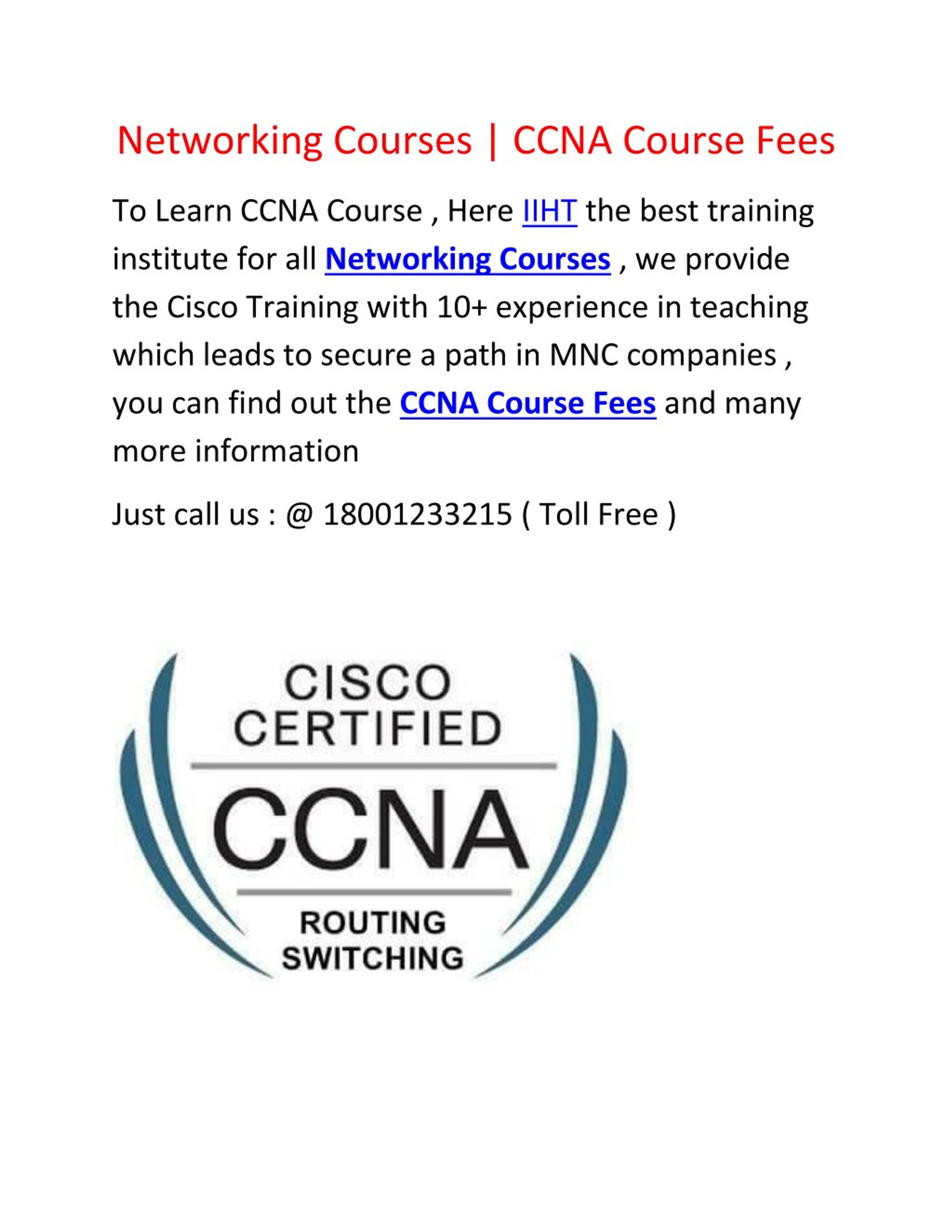 PPT Cisco Training CCNA Course Fees Networking Courses PowerPoint