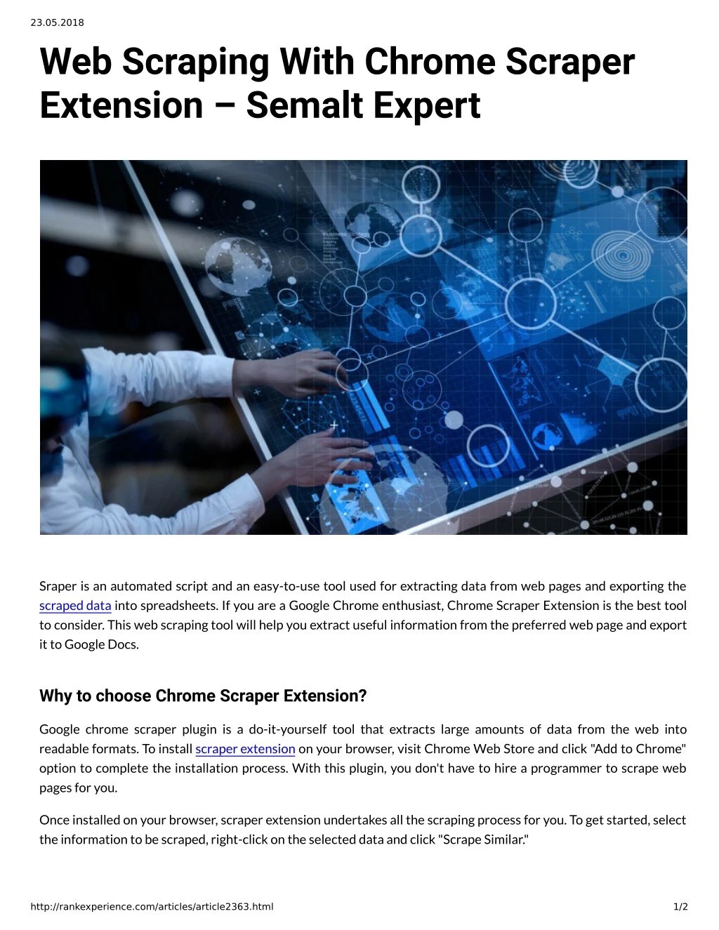 PPT  Scraping With Chrome Scraper Extension â€“ Semalt Expert