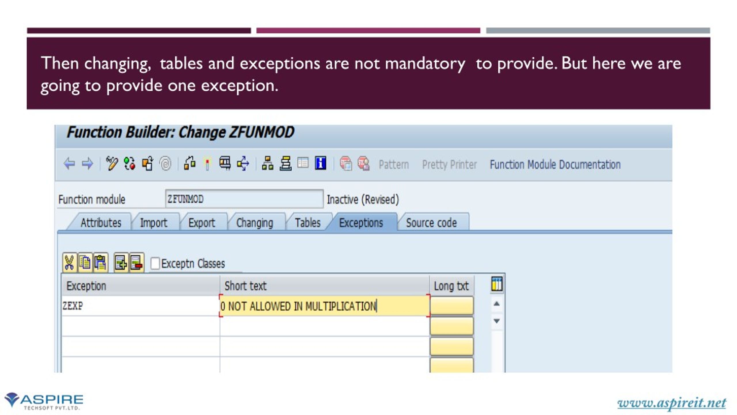 PPT How To Create Functional Module in SAP ABAP SAP ABAP Training Aspire Techsoft