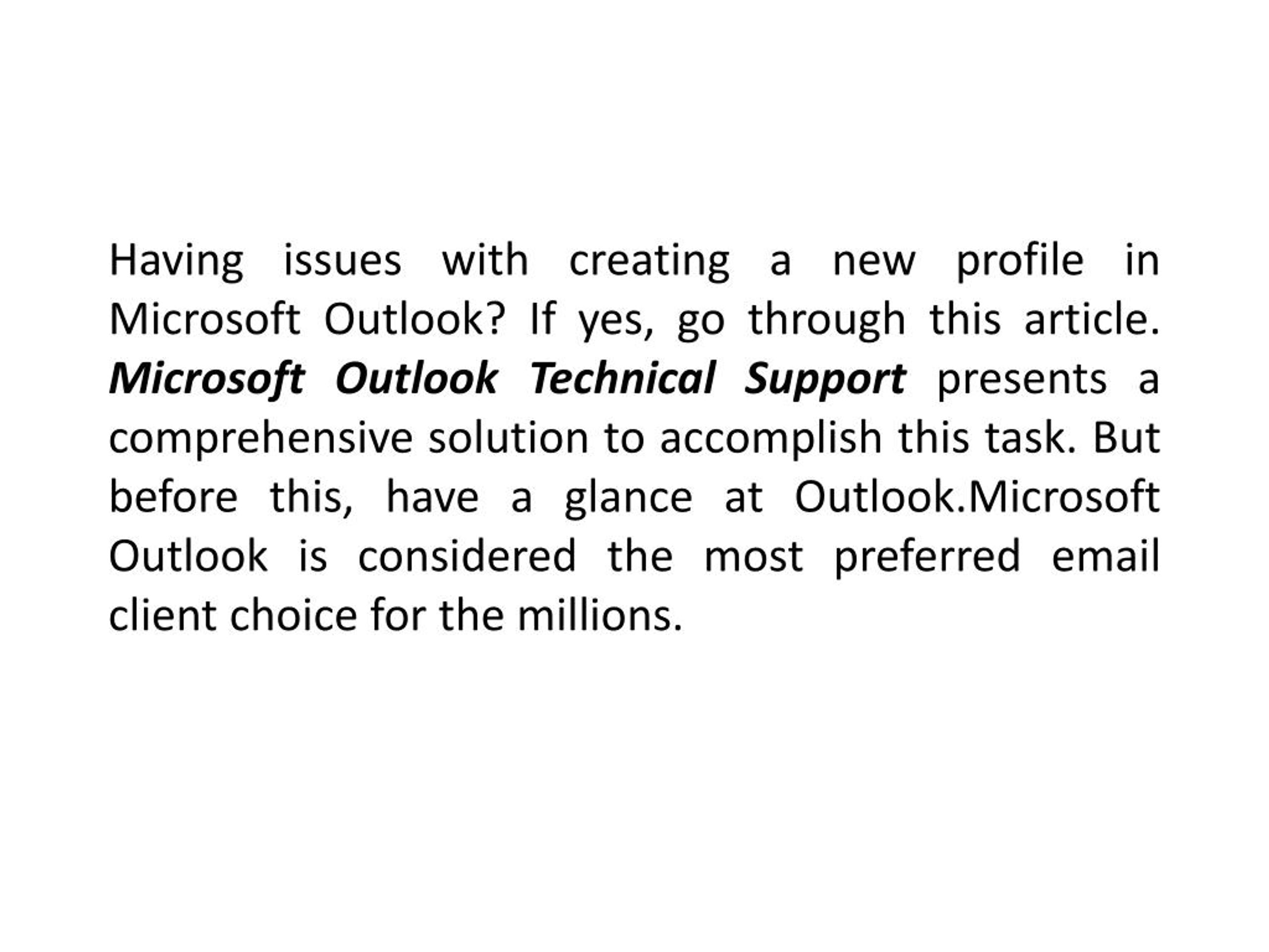 PPT Easy Steps To Set Up A New Profile In Microsoft Outlook