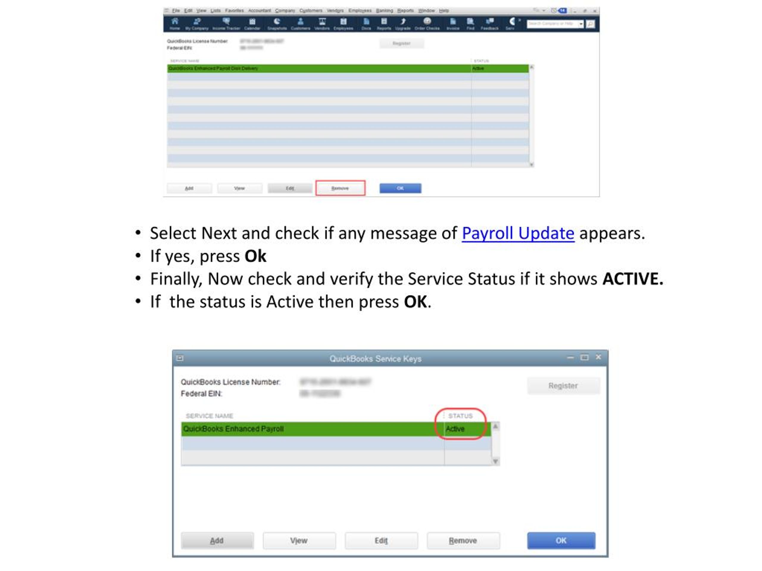 PPT Enter or Edit Your Payroll Service Key in QuickBooks PowerPoint