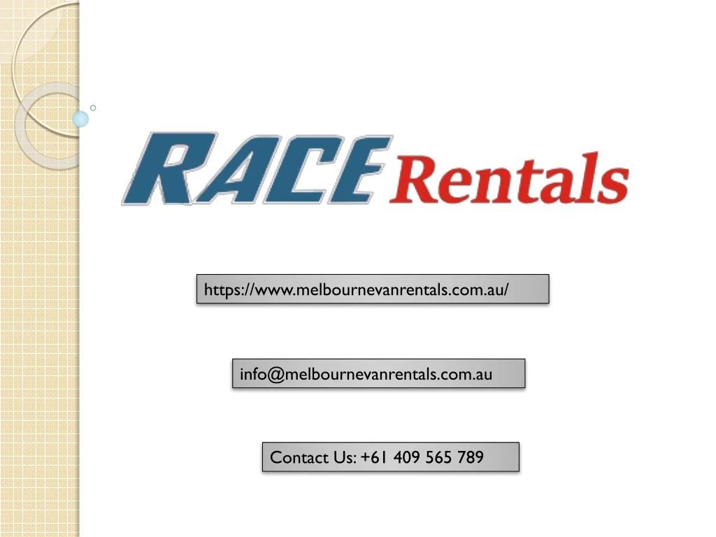 PPT Race Rentals Cheap Van Hire Services in Melbourne PowerPoint