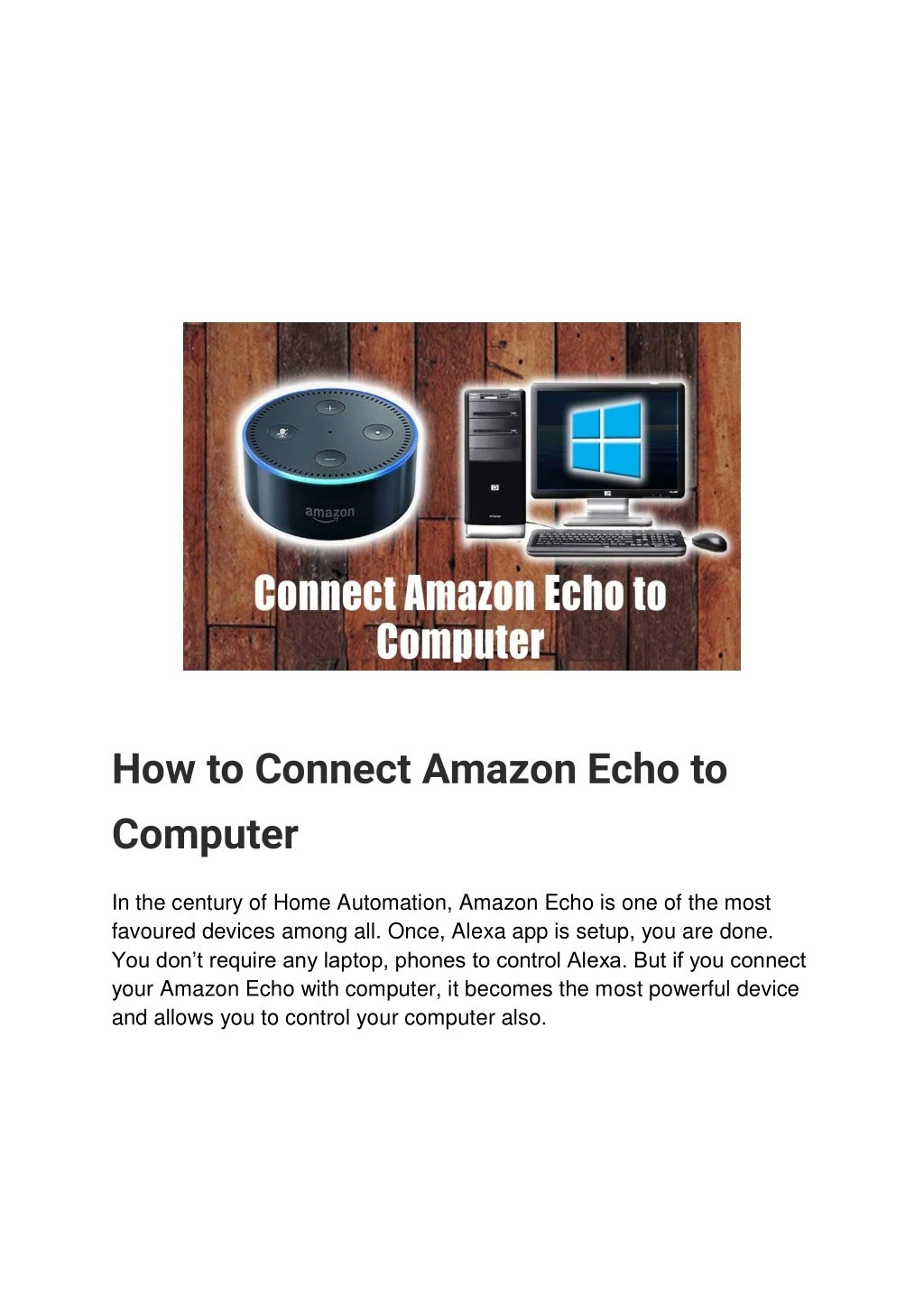 PPT How to Connect Amazon Echo to Computer PowerPoint Presentation