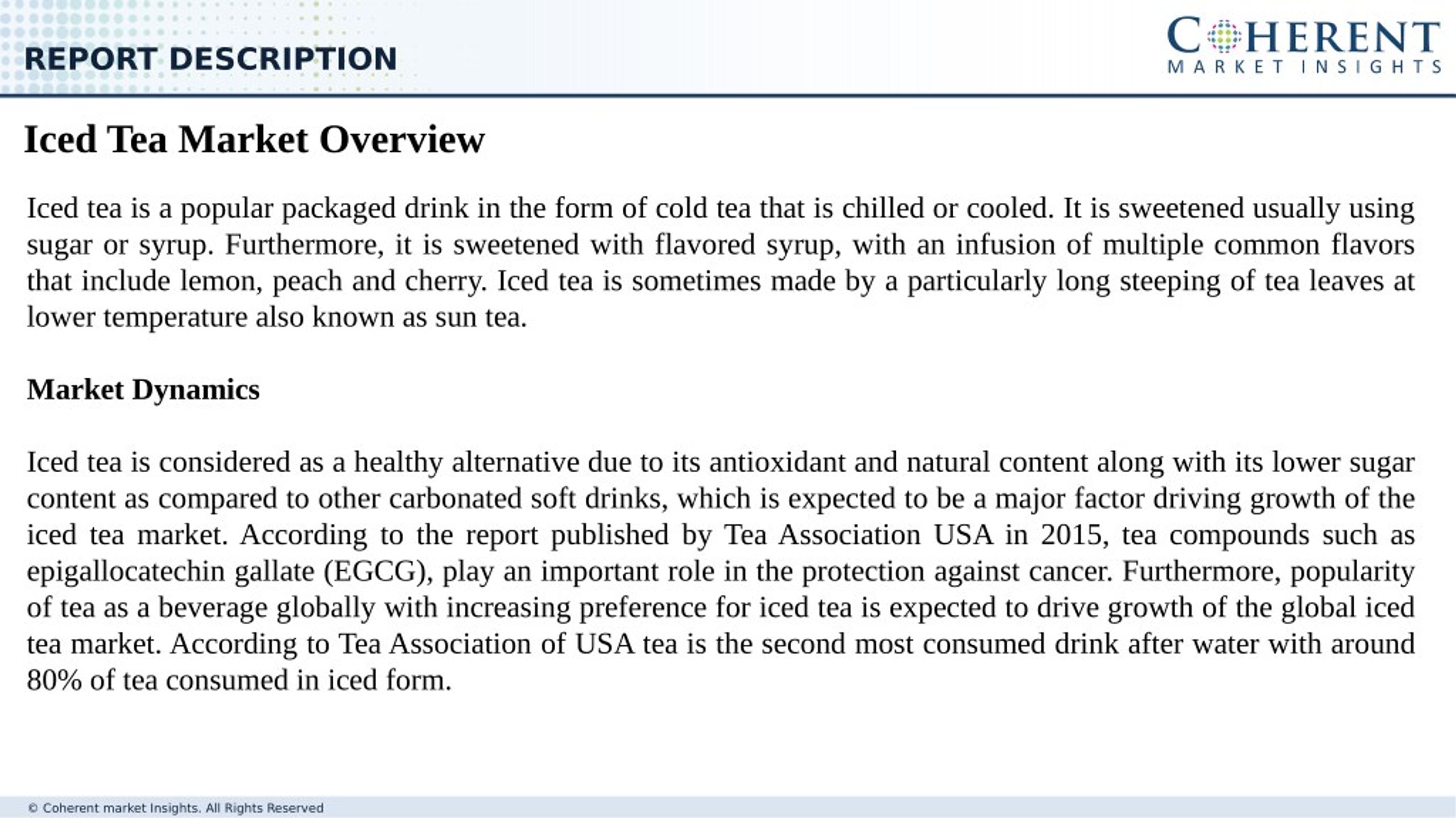 PPT Iced Tea Market Expansion to be Persistent During 2025 PowerPoint