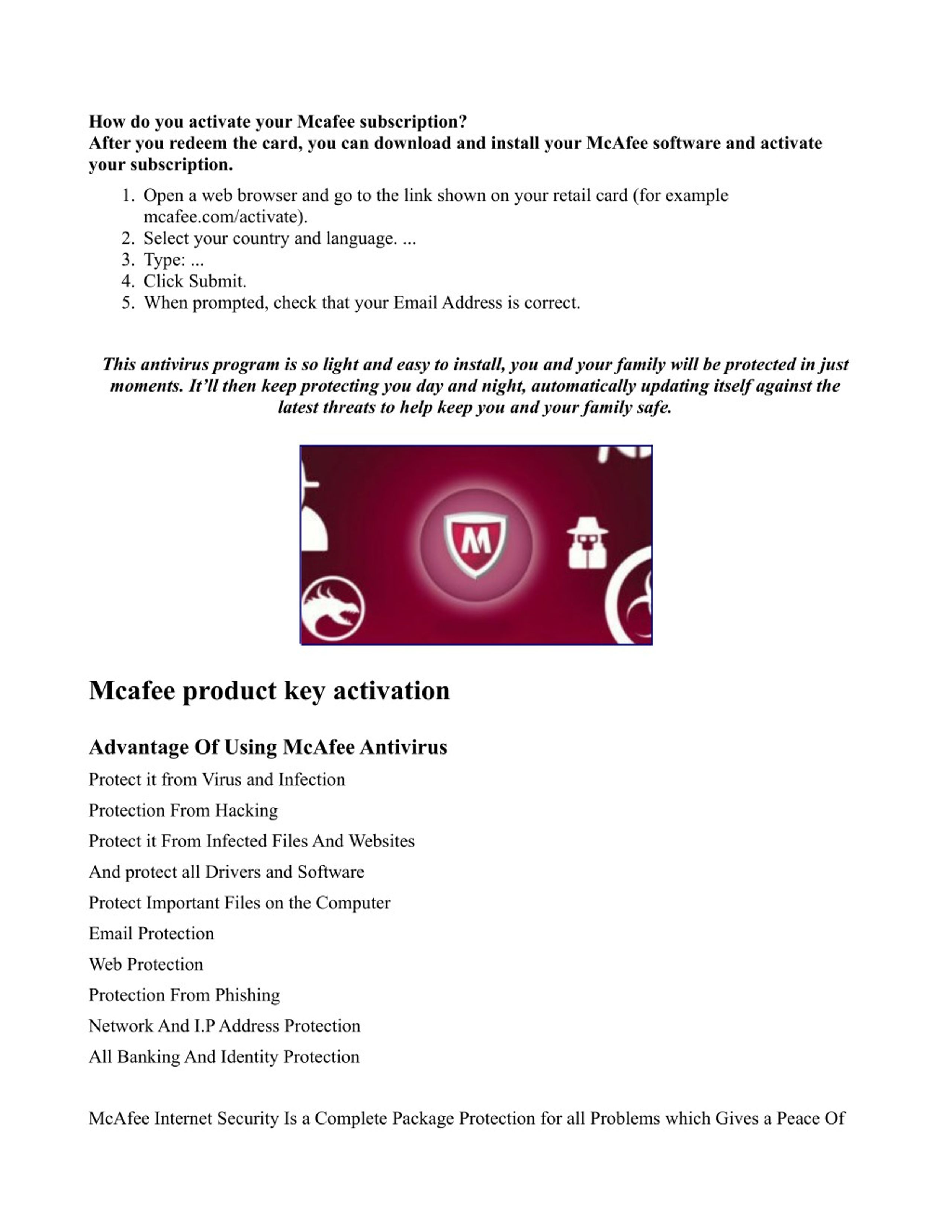 PPT Mcafee product key activation PowerPoint Presentation, free download ID8016654