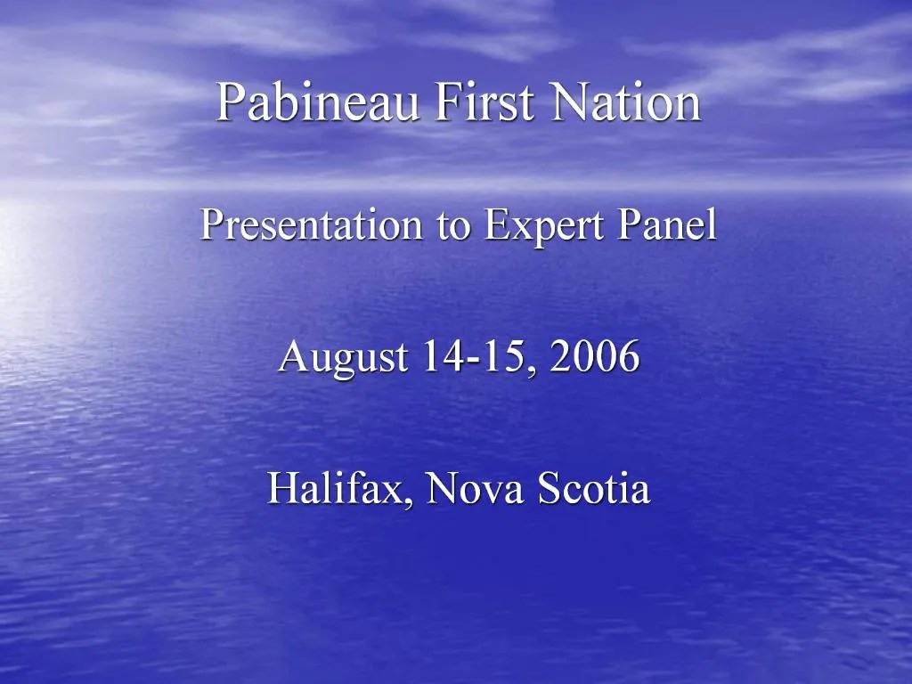 PPT Pabineau First Nation PowerPoint Presentation, free download ID